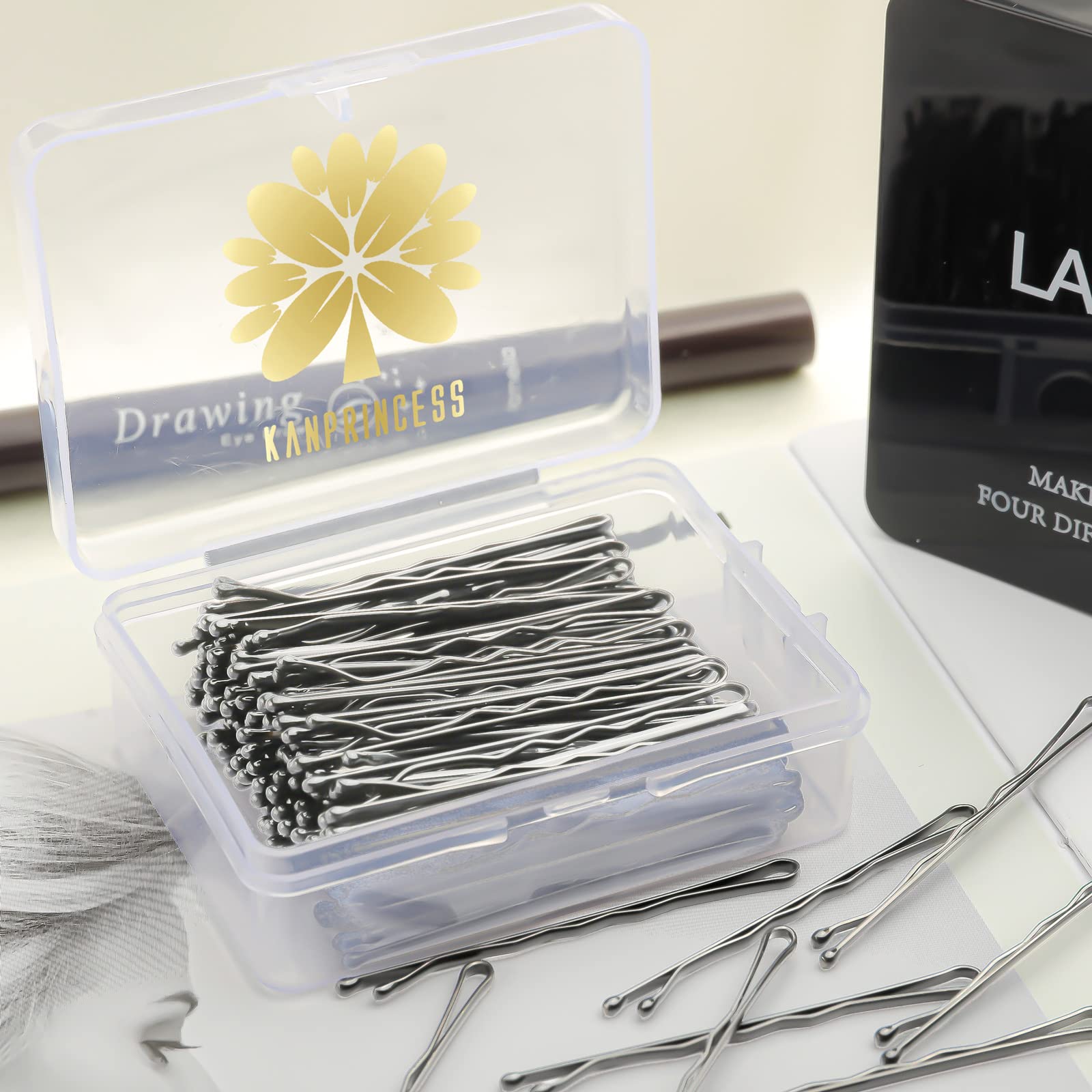 100PCS 2-Inch Silver Bobby Pins & Hair Clips for Women - Strong Hold Hair Accessories Kit with Clear Storage Box - Perfect for Daily Styling, Updos, and Salon Use