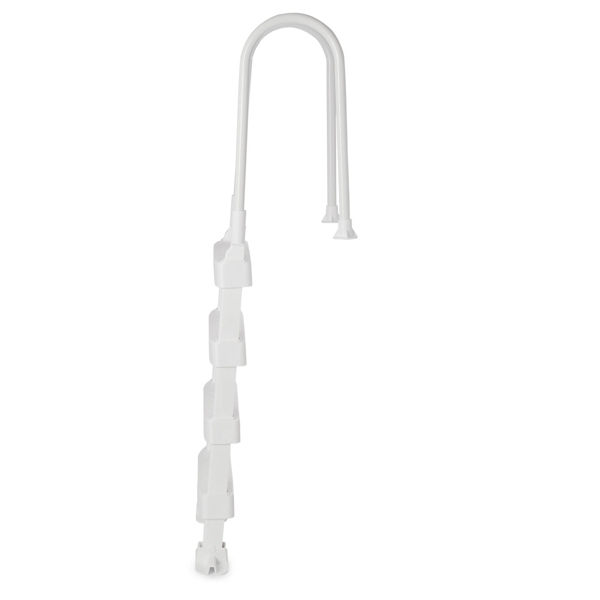 Heavy Duty Anti-Slip Plastic Step Ladder for Above Ground & In-Ground Pools with Ergonomic Aluminum Handrails - White | Safe Pool Entry & Exit for Swimming, Maintenance & Cleaning