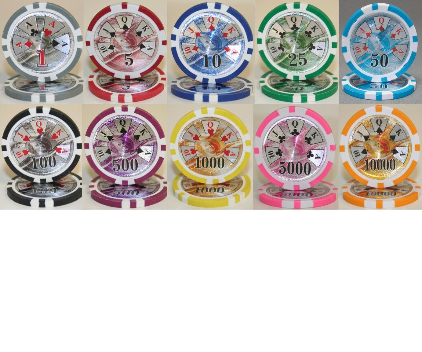 Premium 14g Ben Franklin Laser Clay Poker Chips - 1000 Bulk Casino Chips for Poker Nights, Home Games & Casino-Themed Parties - Durable & Professional Quality