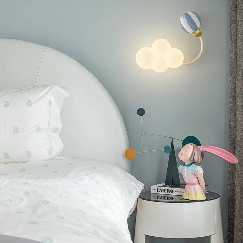Kids Airplane Cloud Wall Light - LED Night Light for Children's Bedroom & Nursery - Perfect for Bedtime, Playroom Decor, and Soothing Nighttime Ambiance