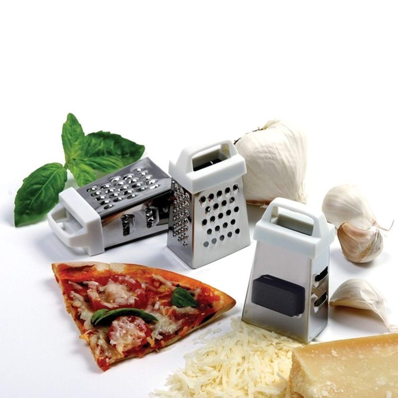 Stainless Steel Mini Grater with Magnet Holder - Multifunctional Handheld Cheese, Garlic, Ginger, Fruit & Vegetable Slicer - Potato, Carrot Chopper & Peeler - Kitchen Gadget Tool for Cooking, Baking & Meal Prep (Mixed Colors)