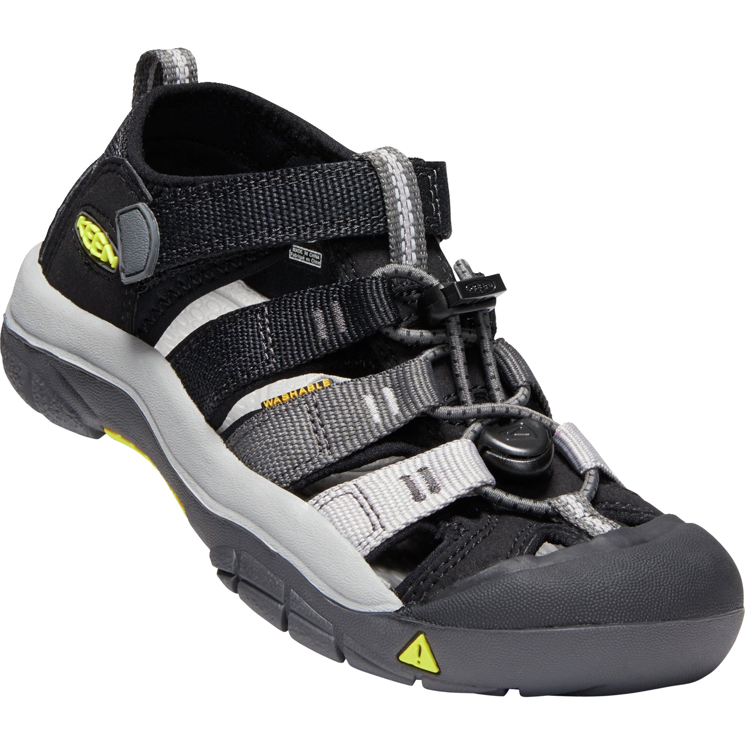 Keen Newport H2 Kids' Sandals - Waterproof Hiking & Beach Sandals for Boys & Girls - Black/Magnet Color - Perfect for Outdoor Adventures & Summer Activities