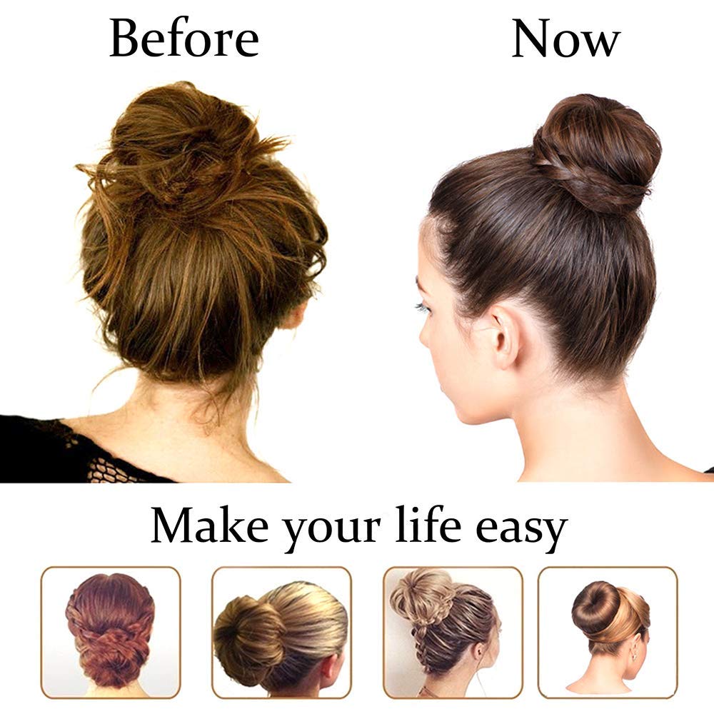 Blonde Hair Donut Bun Maker for Kids - 2.5 Inch Ring Style Chignon Shaper for Short & Thin Hair (Beige) | Perfect for School, Parties & Dance Performances