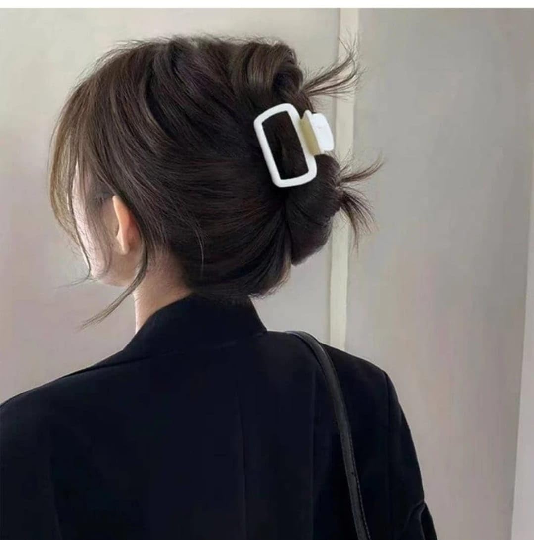 Accesar Strong Hold Hair Claw Clips for Thin & Thick Hair - 5-Piece Multicolor Square Jaw Hair Clamps for Women & Girls - Perfect for Updos, Ponytails & Everyday Hairstyles
