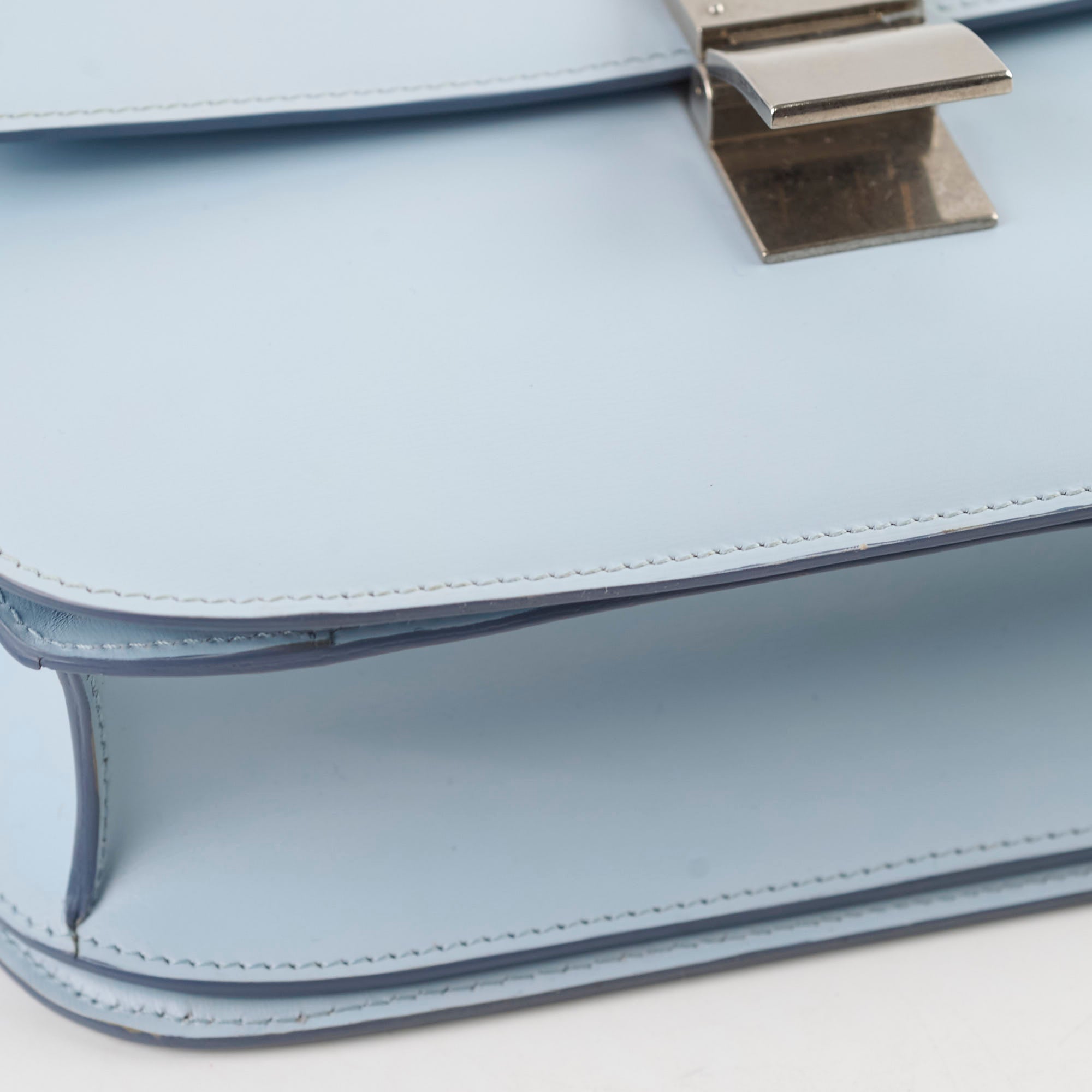 Celine Box Shoulder Bag Light Blue | Genuine Leather Crossbody Purse for Women | Perfect for Work, Travel & Evening Events