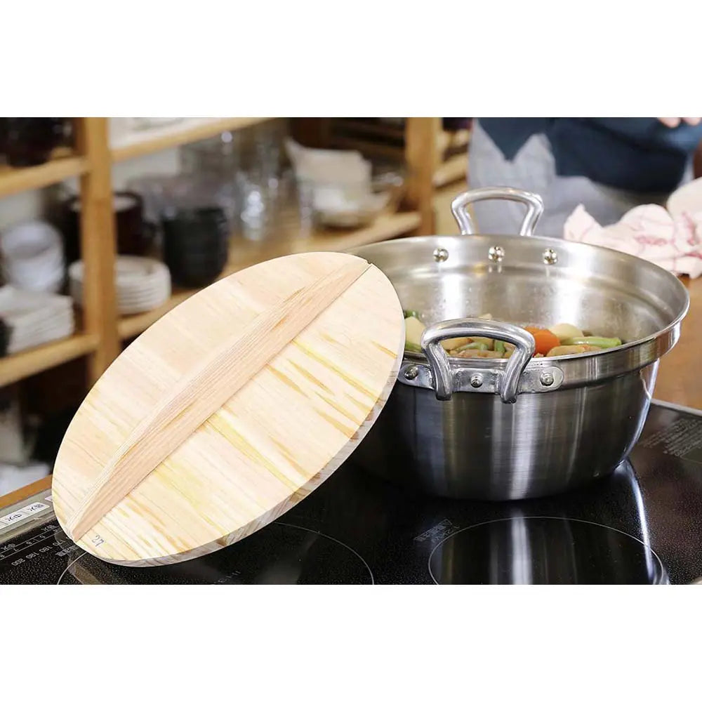 EBM Non-Stick Gyoza Pan with Wooden Lid - Perfect for Pan-Fried Dumplings, Potstickers & Japanese Cuisine | Ideal for Home Cooking & Restaurant Use
