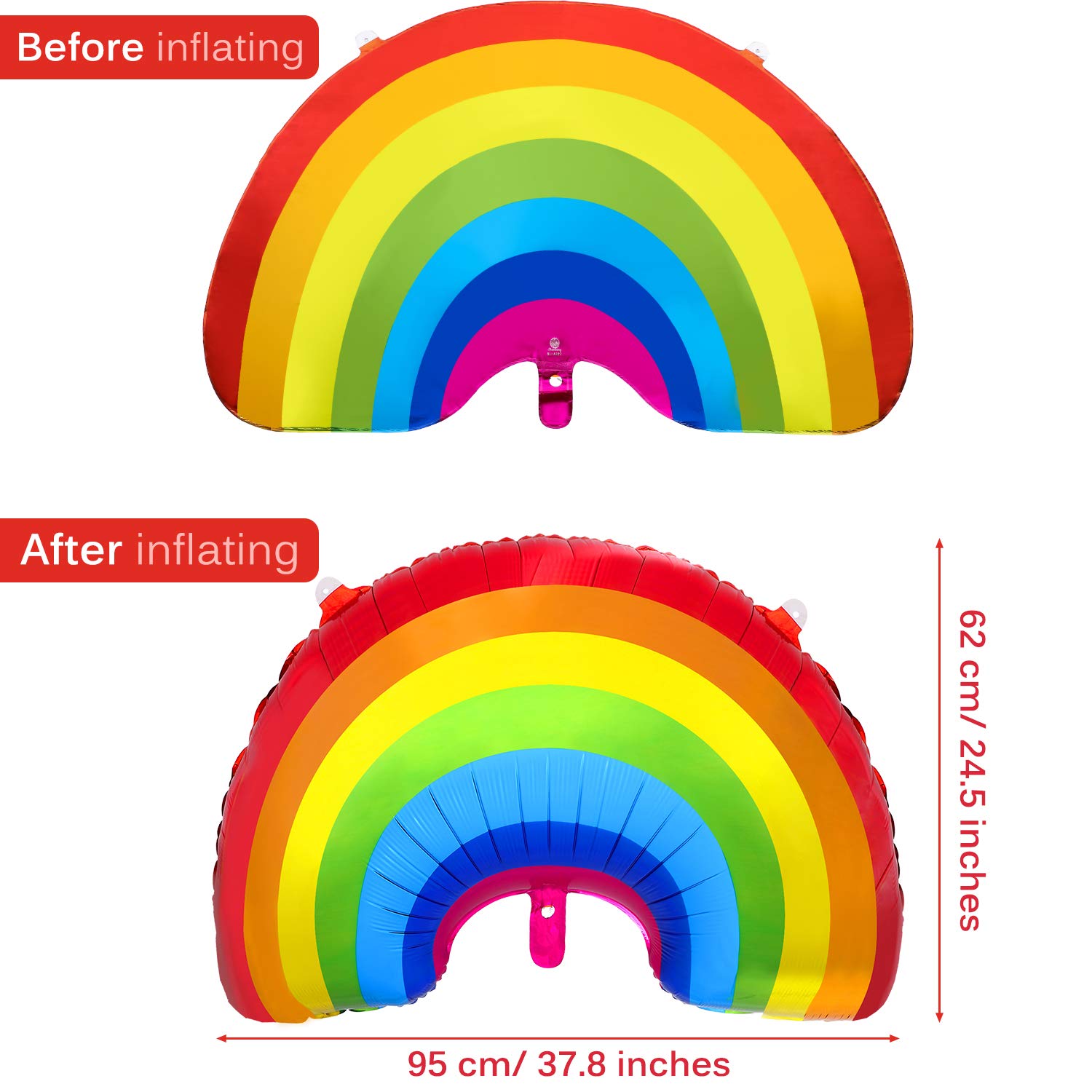 6-Piece Rainbow Pride Foil Balloons Set - Large LGBTQIA+ Party Decorations for Birthdays, Baby Showers & Weddings - Perfect for Pride Month Celebrations, Gender Reveals & Festive Events