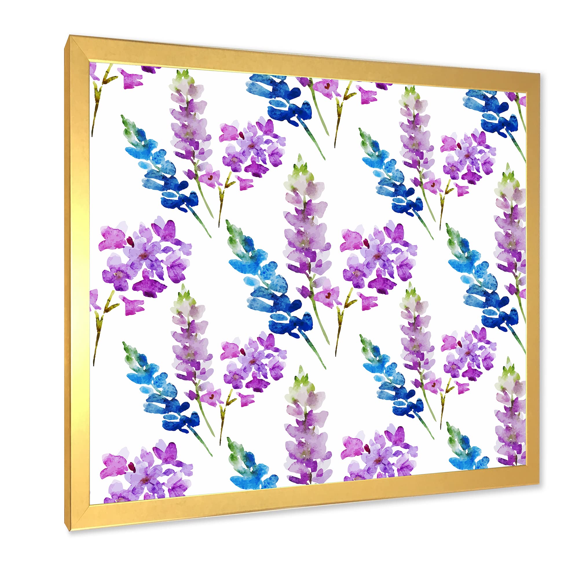 Pink and Purple Floral Pattern Traditional Framed Wall Art - Elegant Home Decor for Living Room, Bedroom & Office - Perfect Gift for Housewarming & Wedding