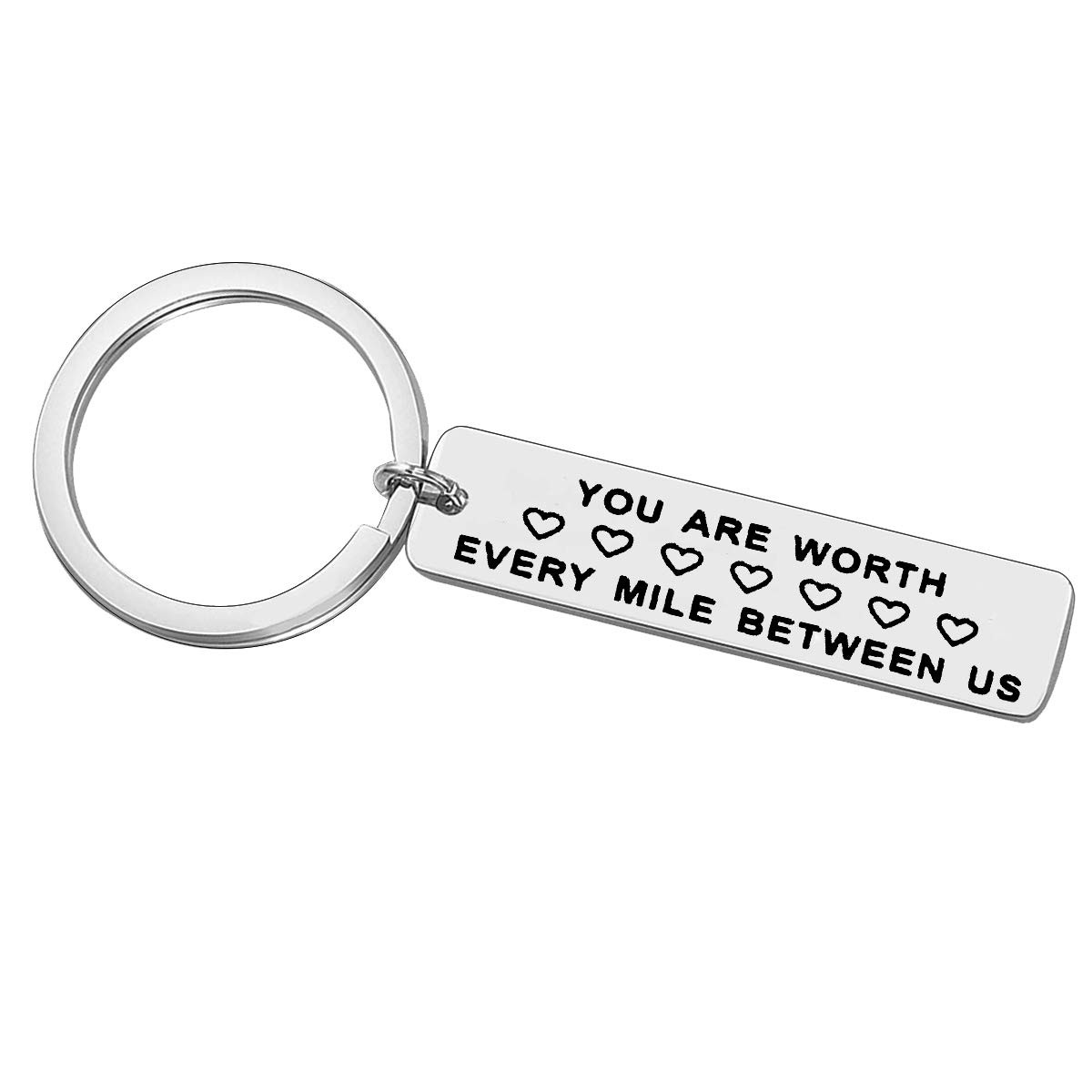 Long Distance Relationship Keychain - 'You Are Worth Every Mile Between Us' Couples Gift for Boyfriend, Girlfriend, Anniversary & Valentine's Day | Military Deployment Keepsake for Him | Perfect for LDR Couples, Romantic Occasions & Missing Your Partner