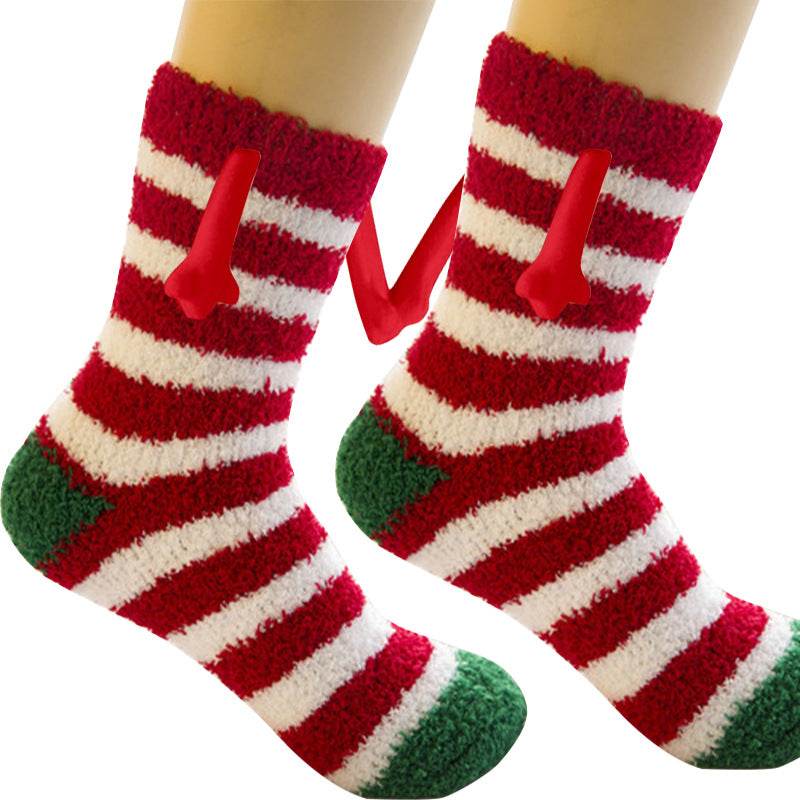 Hand In Hand Magnetic Christmas Socks - Festive Holiday Socks for Couples & Families - Perfect for Christmas Gifts, Stocking Stuffers & Winter Home Decor