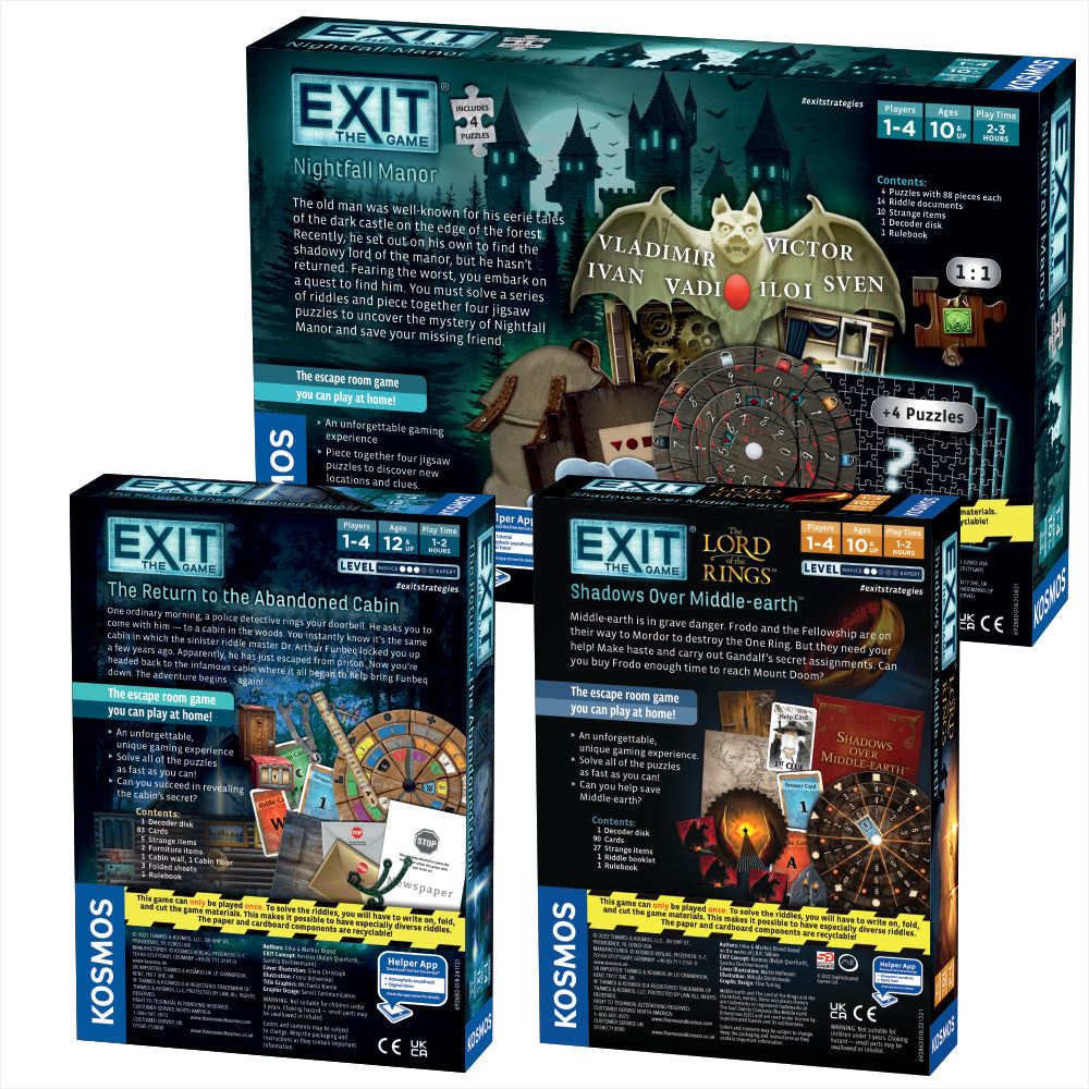 Best Board Games for Adults - The Game, Return to the Abandoned Cabin, Nightfall Manor, Lord of the Rings: Shadows Over Middle Earth - Perfect for Game Nights, Parties & Family Gatherings