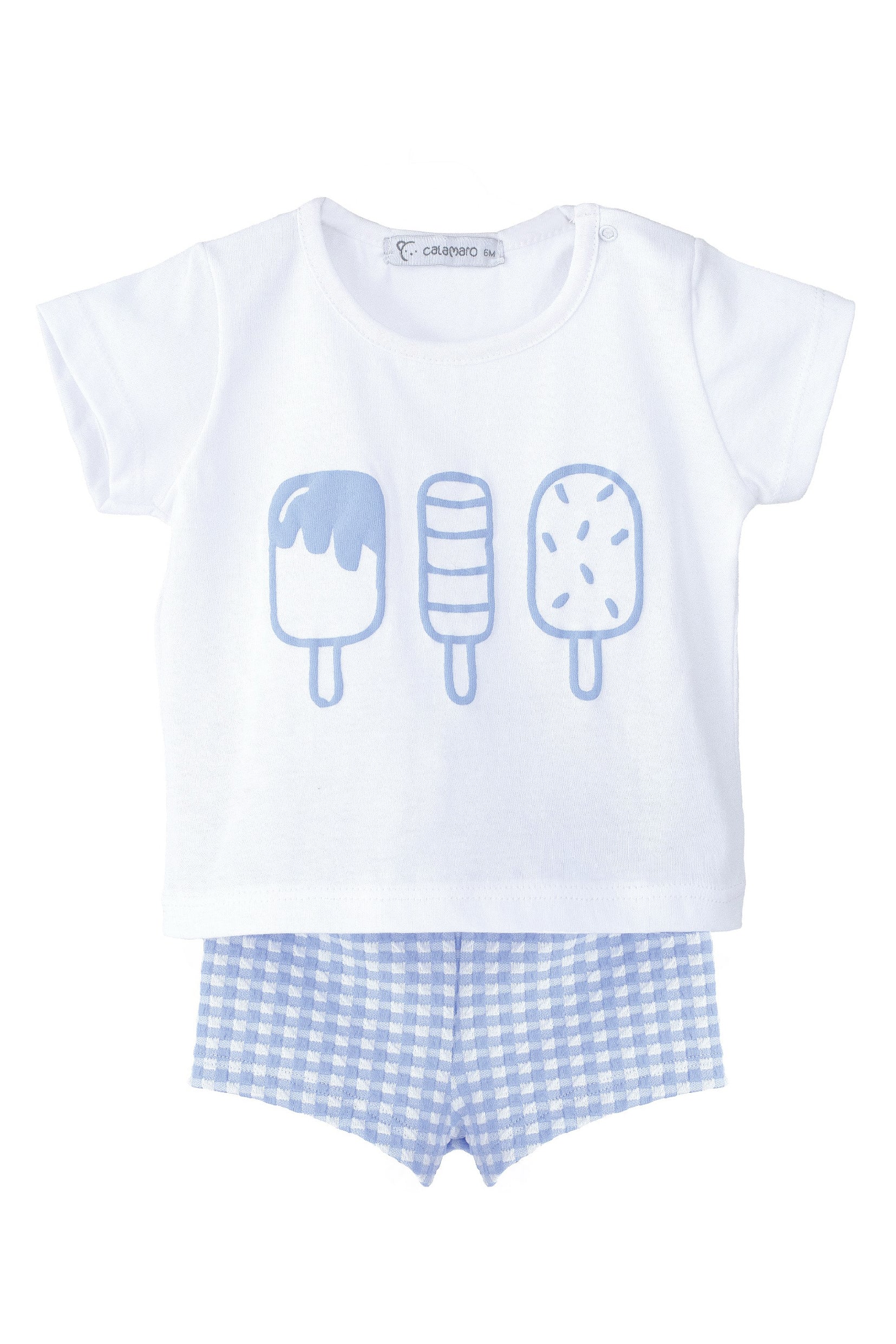 Sidney Blue Ice Lolly Graphic T-Shirt & Swim Shorts Set - Cool Summer Outfit for Beach, Pool Party & Vacation
