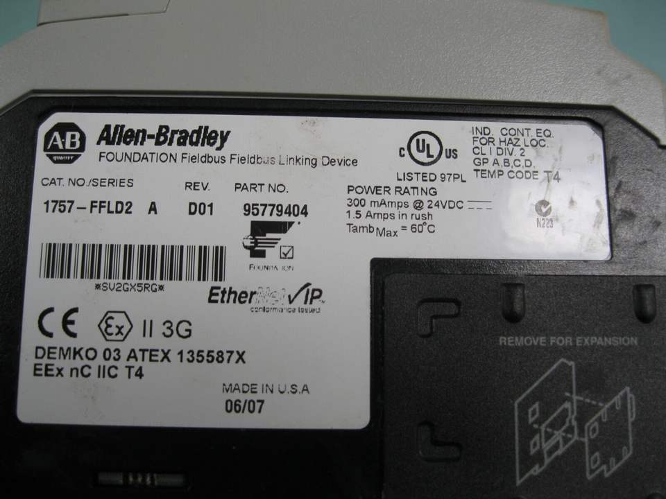 Original & Used Allen-Bradley 1757-FFLD2 PLC Module - Industrial Automation & Control System Replacement Part for Factory Machinery
