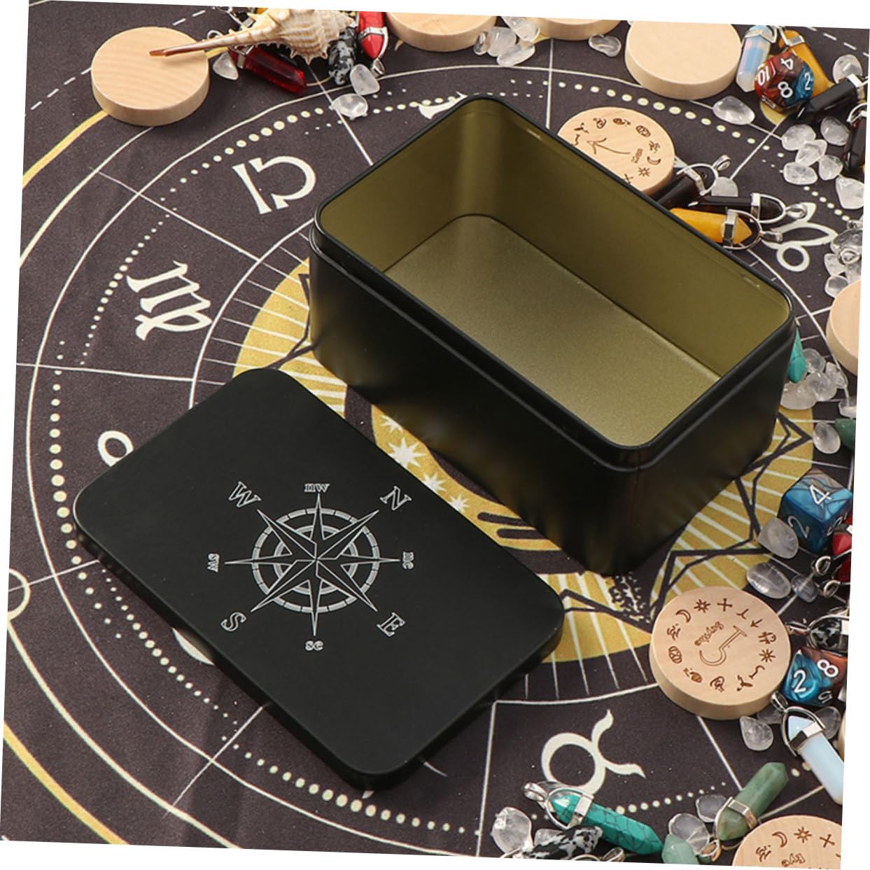 Parliky Tarot Card Case - Lockable Iron Card Holder with Large Capacity & Compact Size | Perfect for Organizing Tarot Cards, Jewelry, Necklaces & Travel Accessories | Ideal for Tarot Readers, Jewelry Storage & Travel Organization