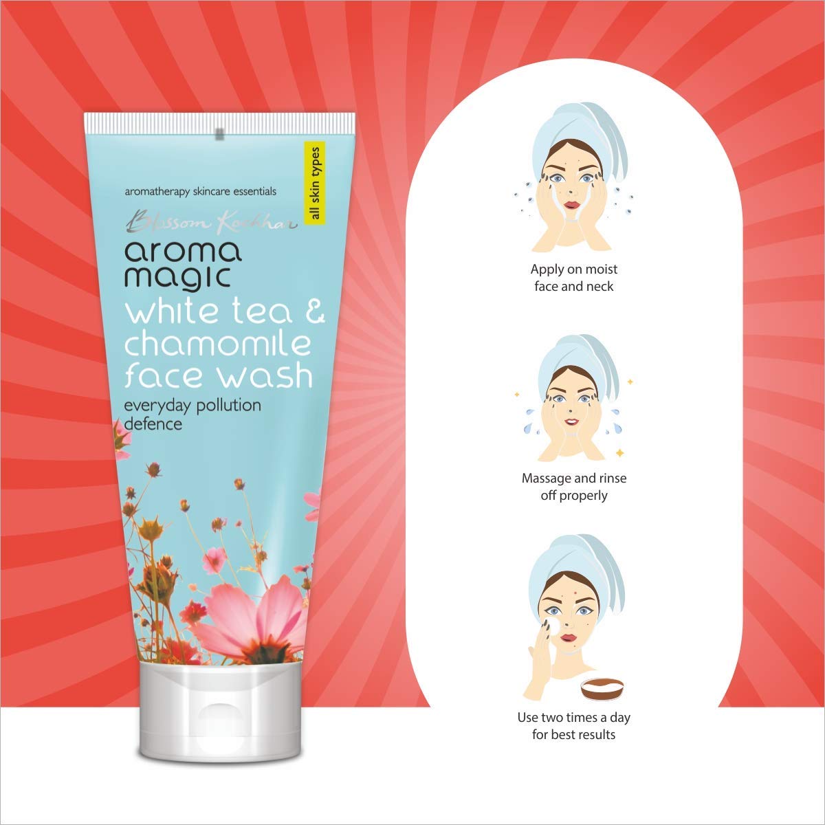 White Tea Chamomile Face Wash 100ml - Gentle Cleansing for Sensitive Skin