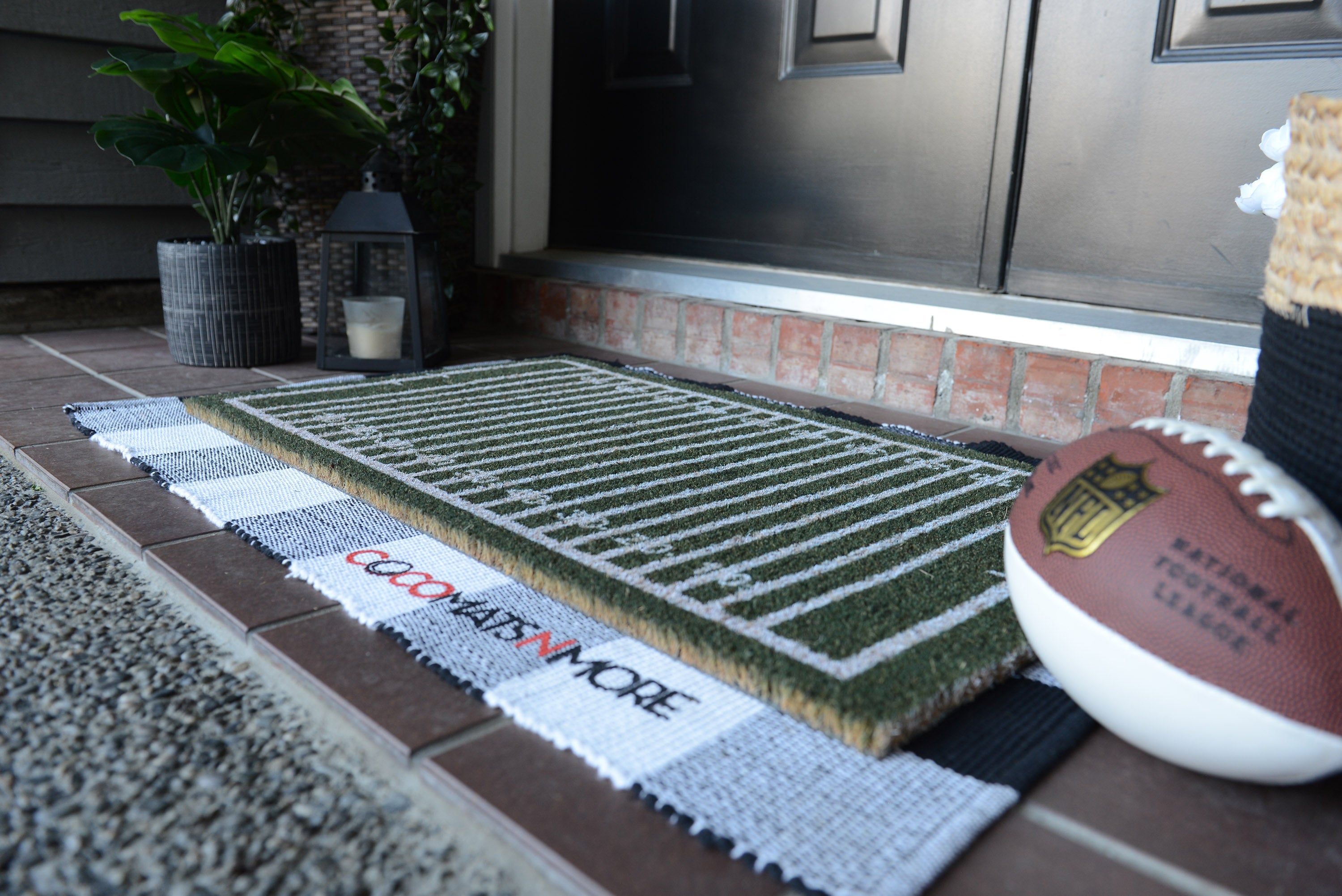 American Football Doormat - Non-Slip NFL Team Logo Welcome Mat for Football Fans - Perfect for Front Door, Game Room, and Tailgate Party Decor