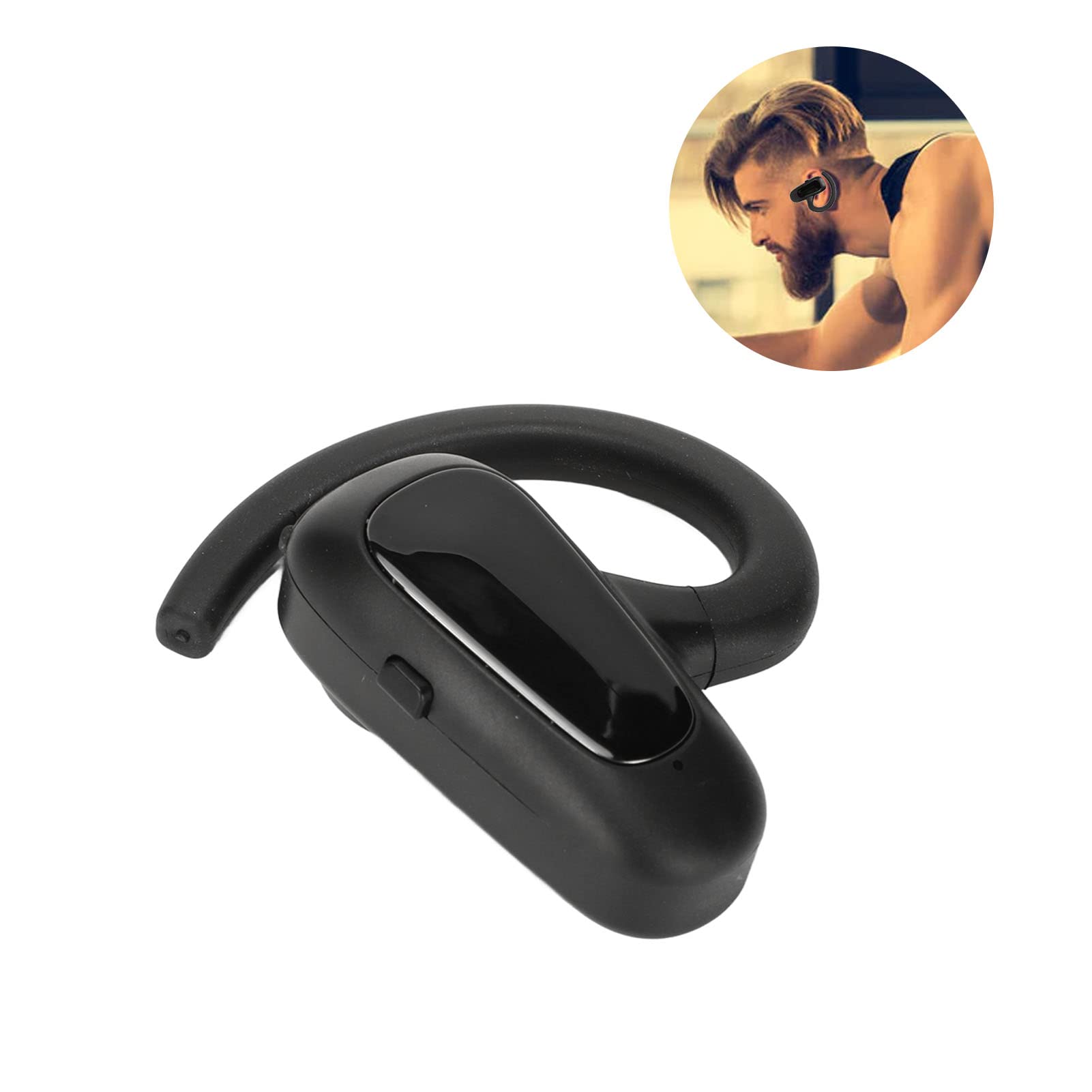 Yunseity Single Ear Headphone - IPX4 Waterproof, LED Digital Display Wireless Earpiece for Sports, Driving, Running & Workouts - Hands-Free Headset for Gym, Cycling & Outdoor Activities