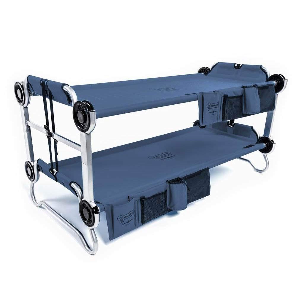 Disc-O-Bed Youth Kid-O-Bunk Bed with Organizers - Space-Saving Bunk Bed for Kids & Teens - Perfect for Sleepovers, Camping, and Small Bedrooms