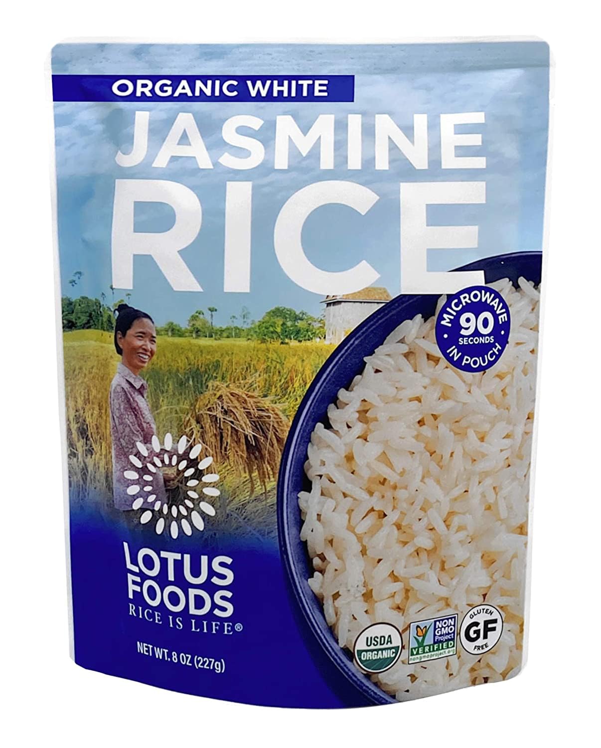 Organic White Jasmine Rice by Lotus Foods - 8 Ounce (Pack of 1) | Premium Fragrant Rice for Cooking, Meal Prep & Asian Cuisine