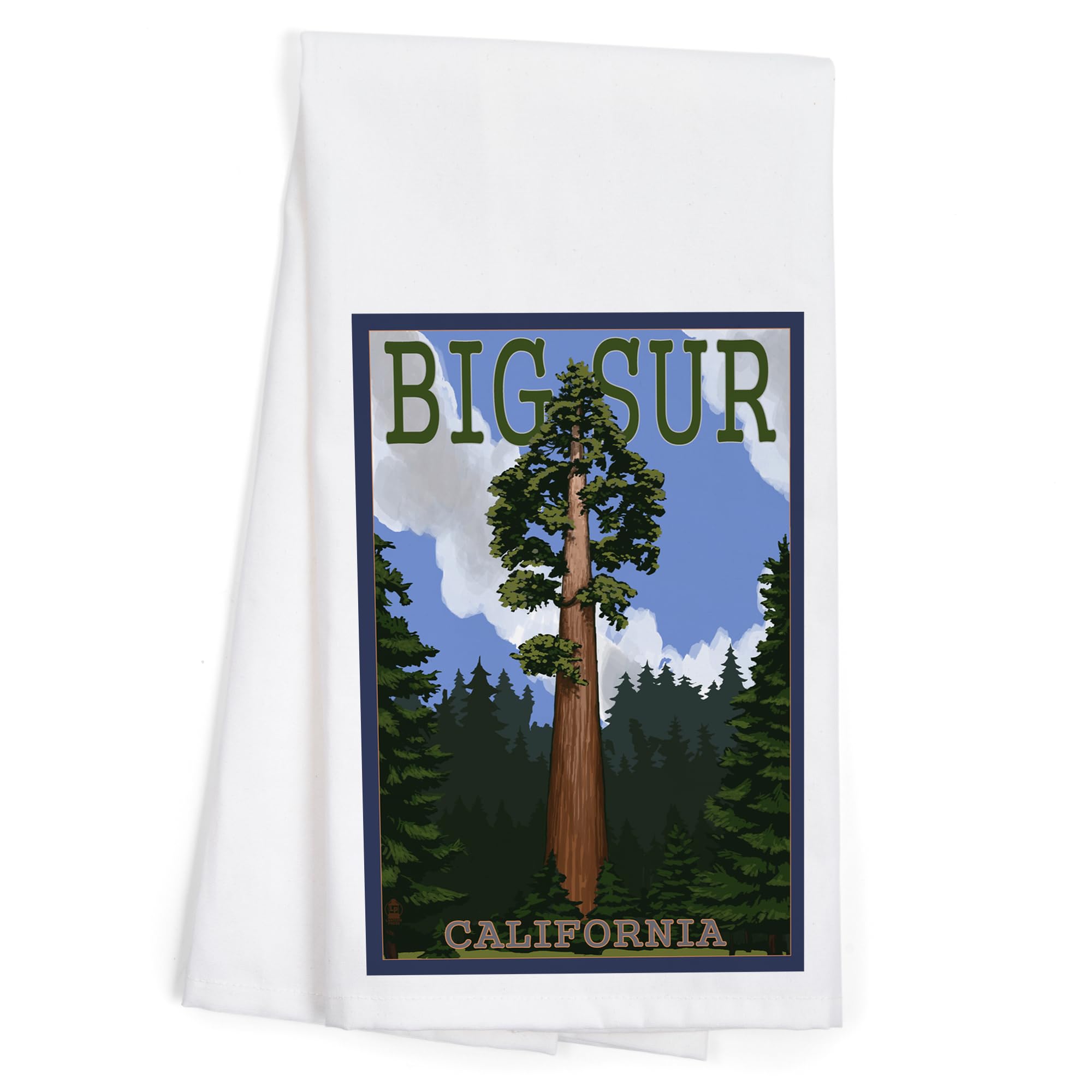 Lantern Press Big Sur California Redwood Tree 100% Cotton Tea Towel - Decorative Hand Towel for Kitchen, Home Decor & Gift - Perfect for Drying Dishes, Wall Art & Cozy Cabin Decor
