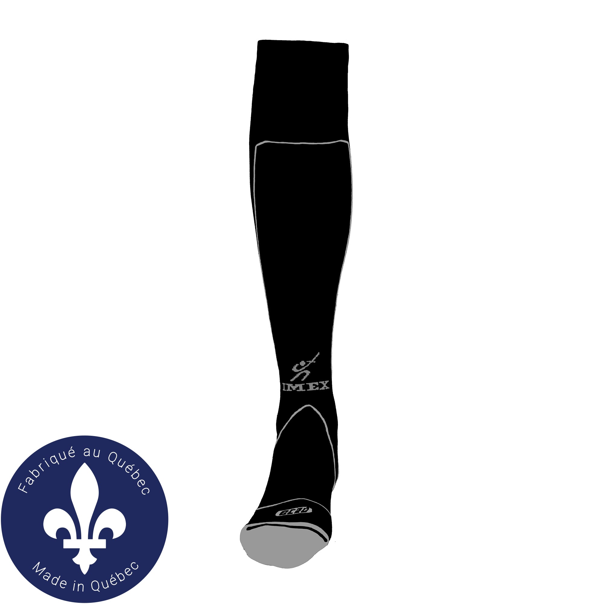 Imex Black Fencing Socks - Breathable & Durable for Fencing Sports - Perfect for Training & Competitions