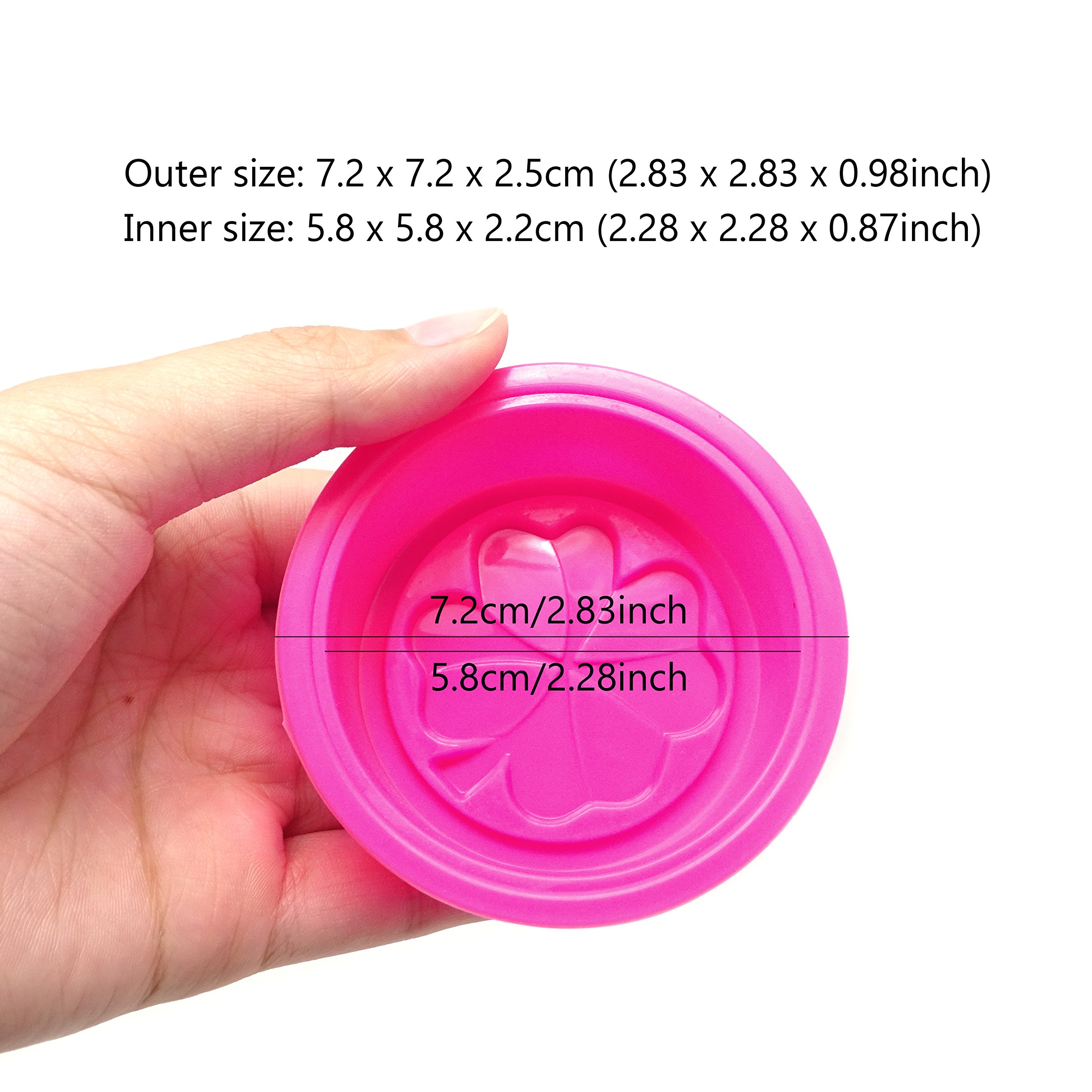6PCS Silicone Four Leaf Clover Molds - Round DIY Baking & Soap Molds for Resin, Candle Making, Chocolate - Perfect for St. Patrick's Day Crafts & Homemade Gifts