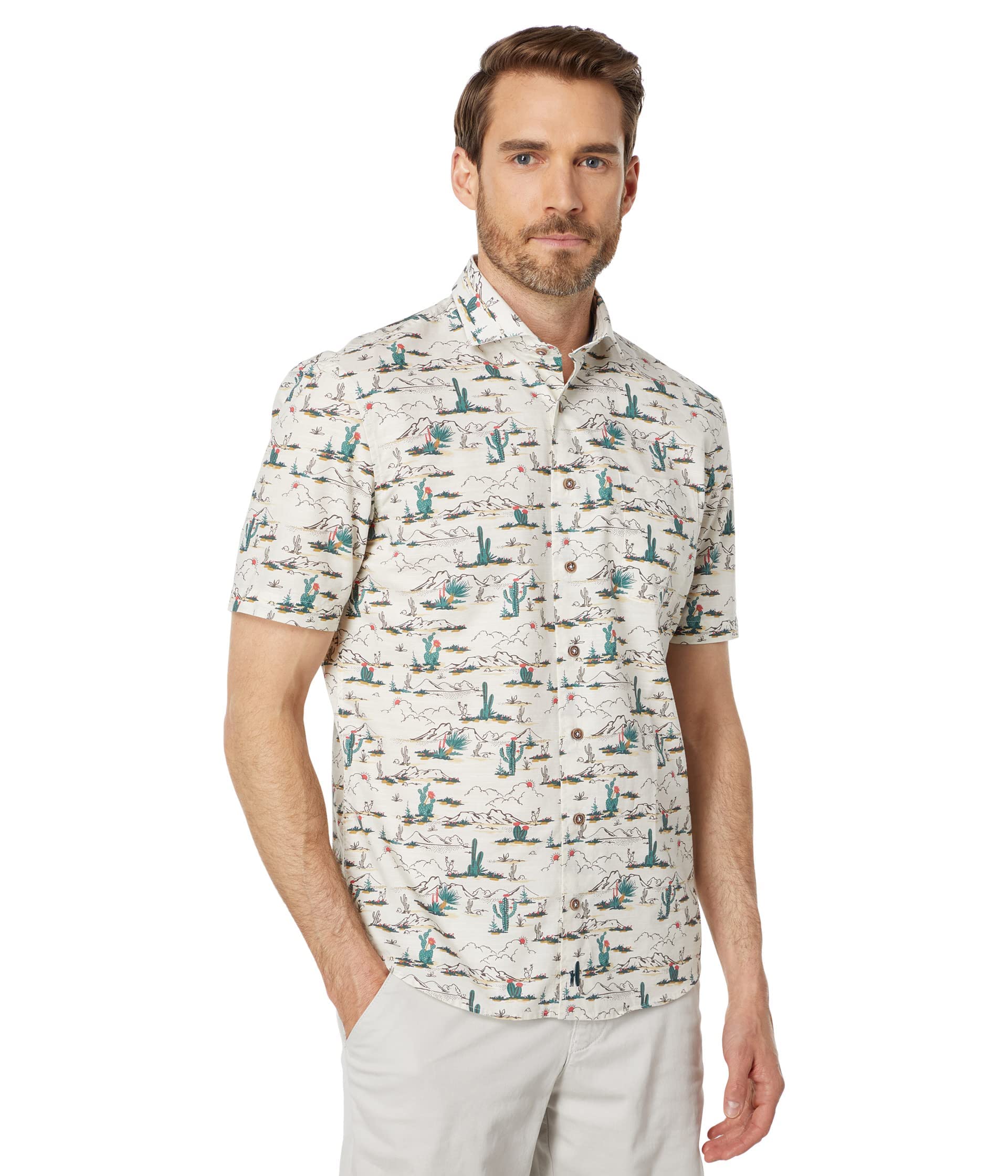 Johnnie-O Ezekial Hangin' Out Button Up Shirt for Men - Casual Hawaiian Floral Print Short Sleeve Shirt - Perfect for Beach, Vacation, and Summer Outings