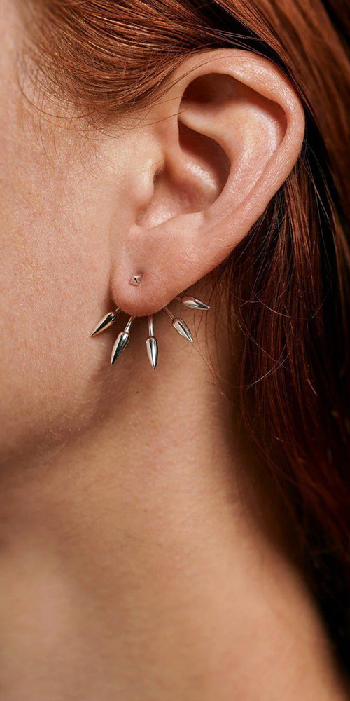 Stylish Five Spike Earrings for Women - Trendy Punk Gothic Jewelry - Perfect for Parties, Concerts & Everyday Wear