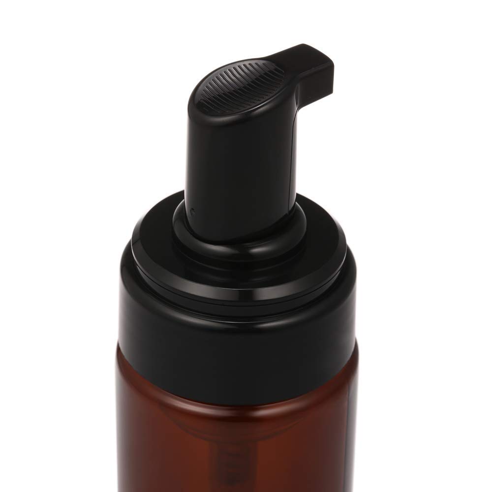 Pharcos 100ml Foaming Dispenser Bottle - Refillable Empty Pump Container for Liquid Soap, Face Wash, Shower Gel & Shampoo | BPA-Free, Leak-Proof & Travel-Friendly | Perfect for Bathroom, Kitchen & Travel Essentials (Amber & Black, Pack of 1)
