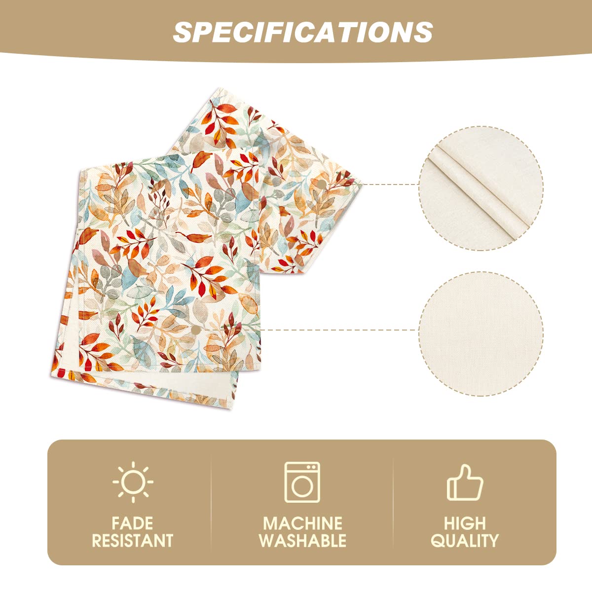 Artoid Mode Beige Eucalyptus Leaves Fall Table Runner - 13x72 Inch Autumn Seasonal Decor for Kitchen, Dining Table, Outdoor & Home Party | Perfect for Thanksgiving, Halloween, and Fall Weddings