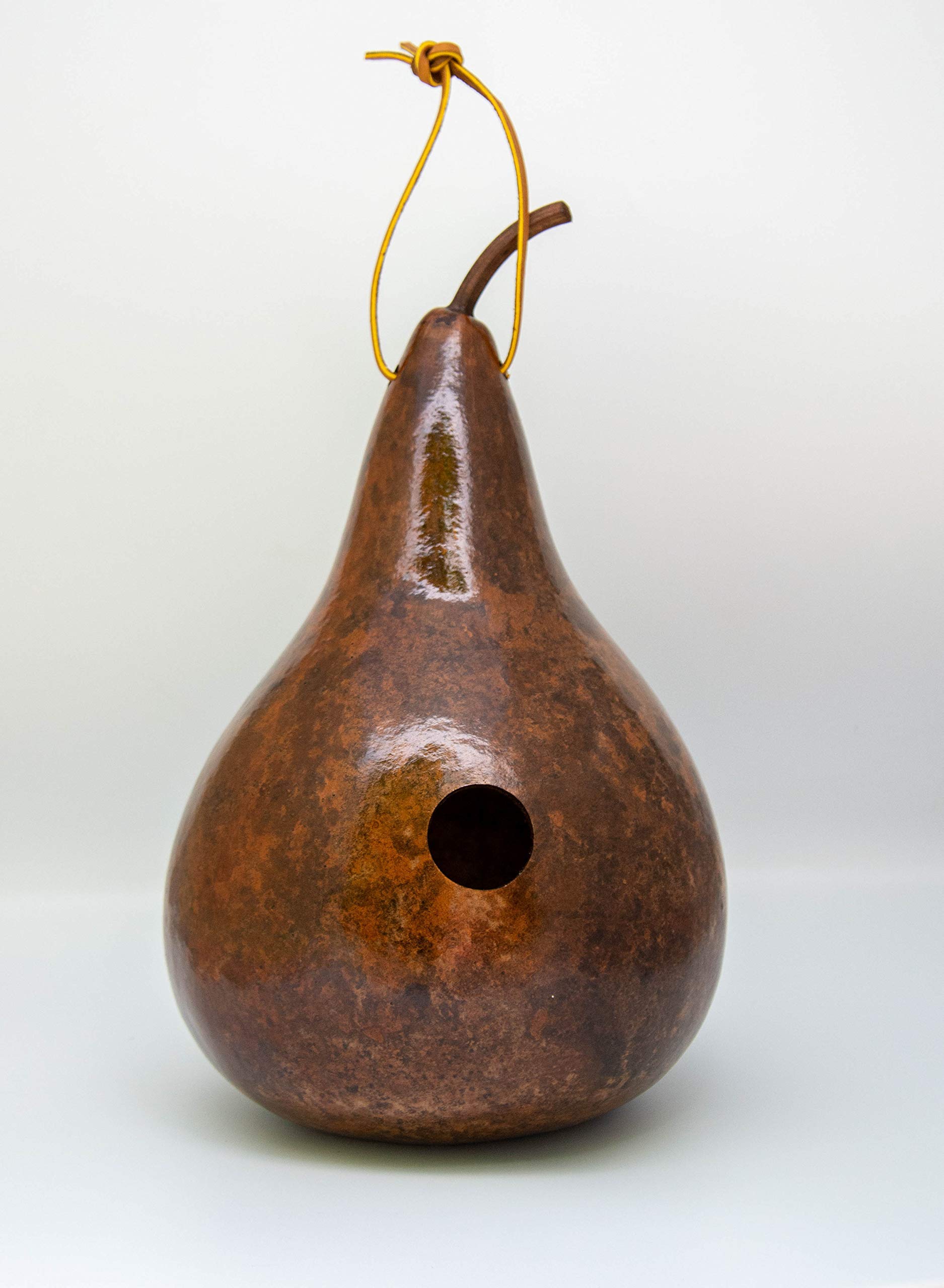 Natural Gourd Birdhouses for Outdoor Garden Decor - Handcrafted Birdhouse Gourds in Green, Mahogany & Yellow - Perfect Birthday Gift for Bird Lovers - Ideal for Backyard, Patio & Nature-Themed Decor