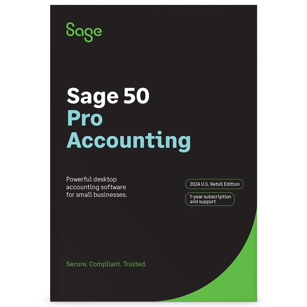 Sage 50 Pro Accounting Software 2024 – 1 User, 1-Year Subscription for Small Businesses | US Edition | Financial Management & Bookkeeping Solution