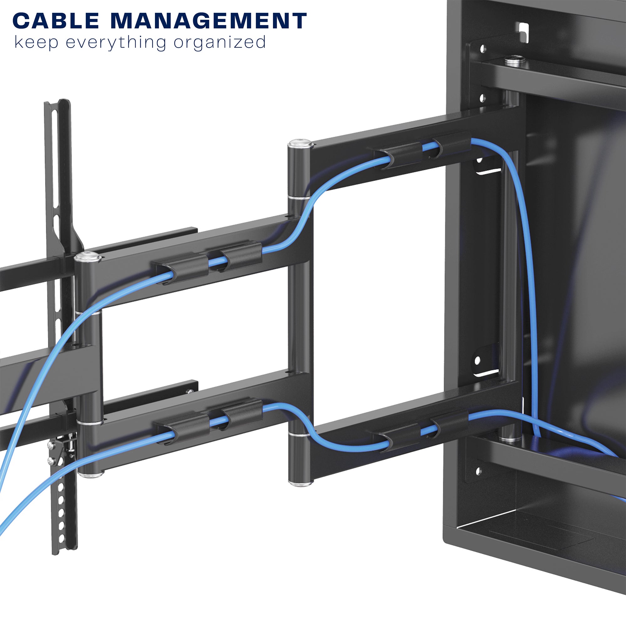 Premium Recessed Large TV Wall Mount Bracket - Heavy Duty Tilting Full Motion Articulating Arm for 40-90 Inch Flat Screen TVs - Perfect for Living Room, Bedroom & Home Theater Installation