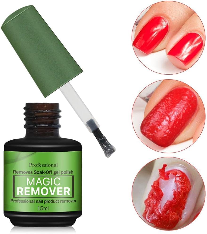 Professional Gel Nail Polish Remover Kit - Fast Acting Magic Peel-Off Formula (Removes Soak-Off Gel in 2-5 Minutes) No Foil, Soaking or Wrapping Required - Perfect for Salon & At-Home Manicures