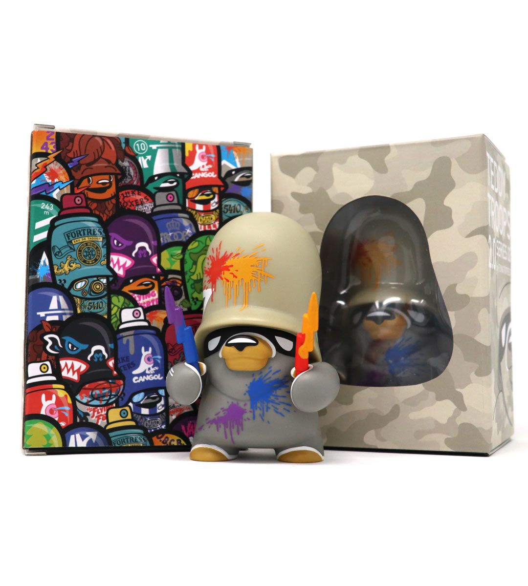 4 Teddy Troops 2.0 Series 02 Basic Farbattacke Trooper - Cute Collectible Plush Bears for Display, Gifts & Home Decor