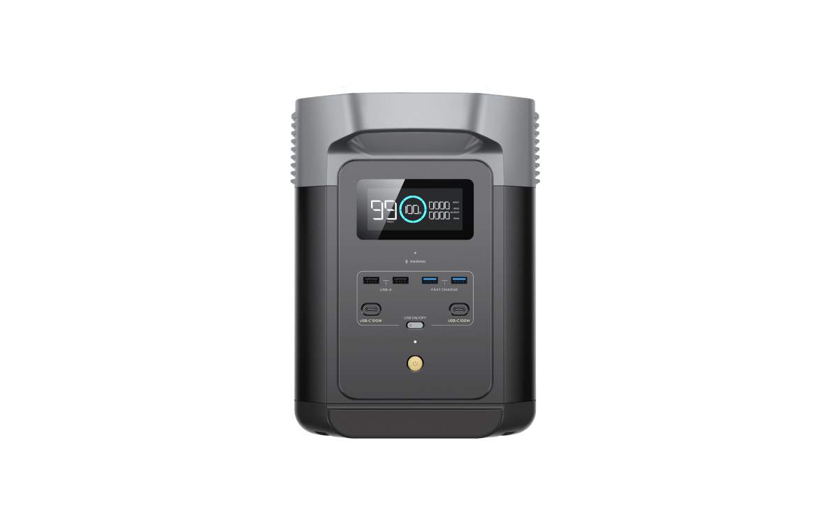 EcoFlow DELTA 2 Portable Power Station 1200W | 1024Wh Solar Generator for Home Backup, Camping & Outdoor Adventures | Fast Charging, 6 AC Outlets, LiFePO4 Battery, Solar Powered Emergency Power Supply