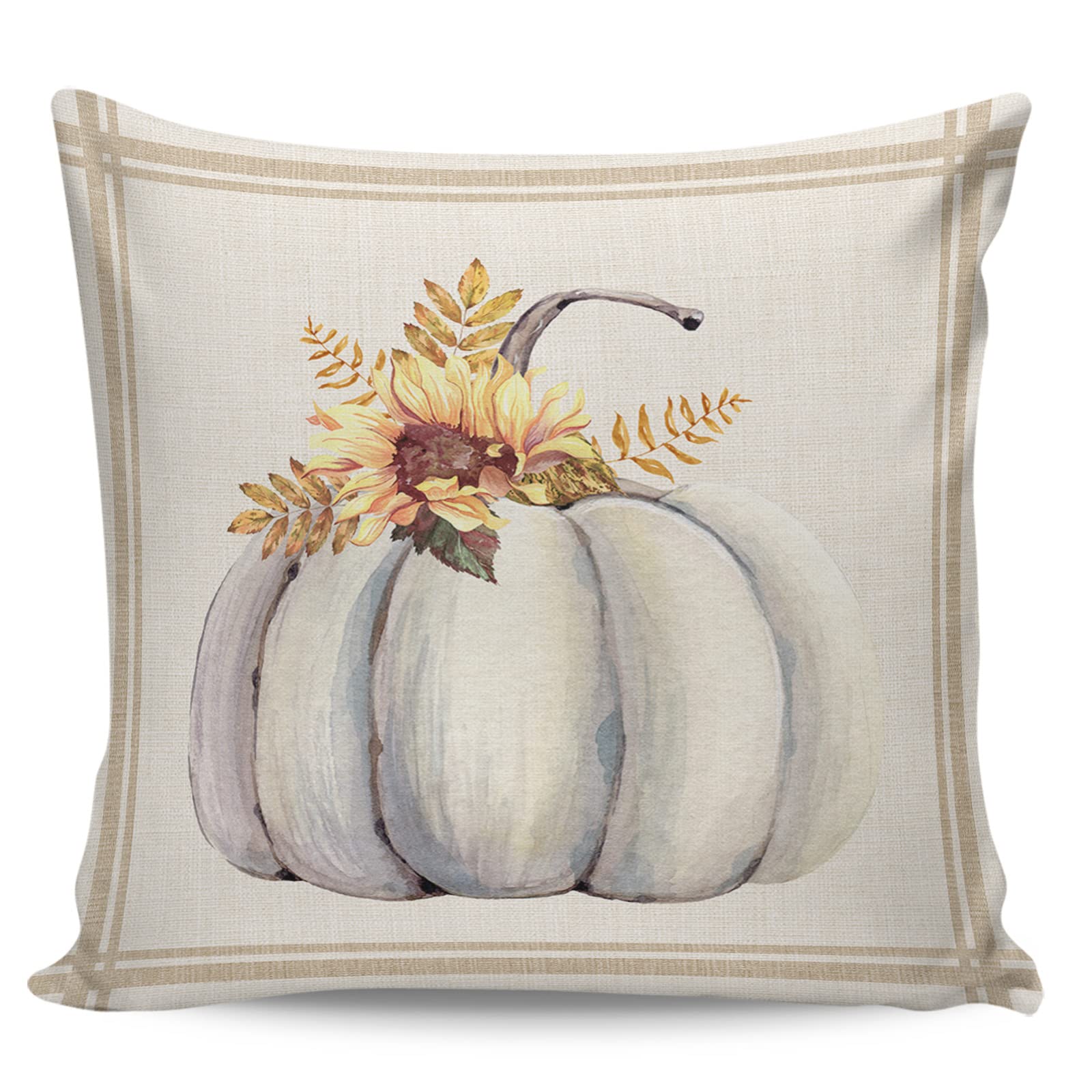 Fall Pumpkin Throw Pillow Covers 18x18 Inch - Autumn Thanksgiving Harvest Decor for Couch, Sofa & Bed - Super Soft Home Decorative Cushion Case | Perfect for Seasonal Decor, Cozy Living Room & Farmhouse Style