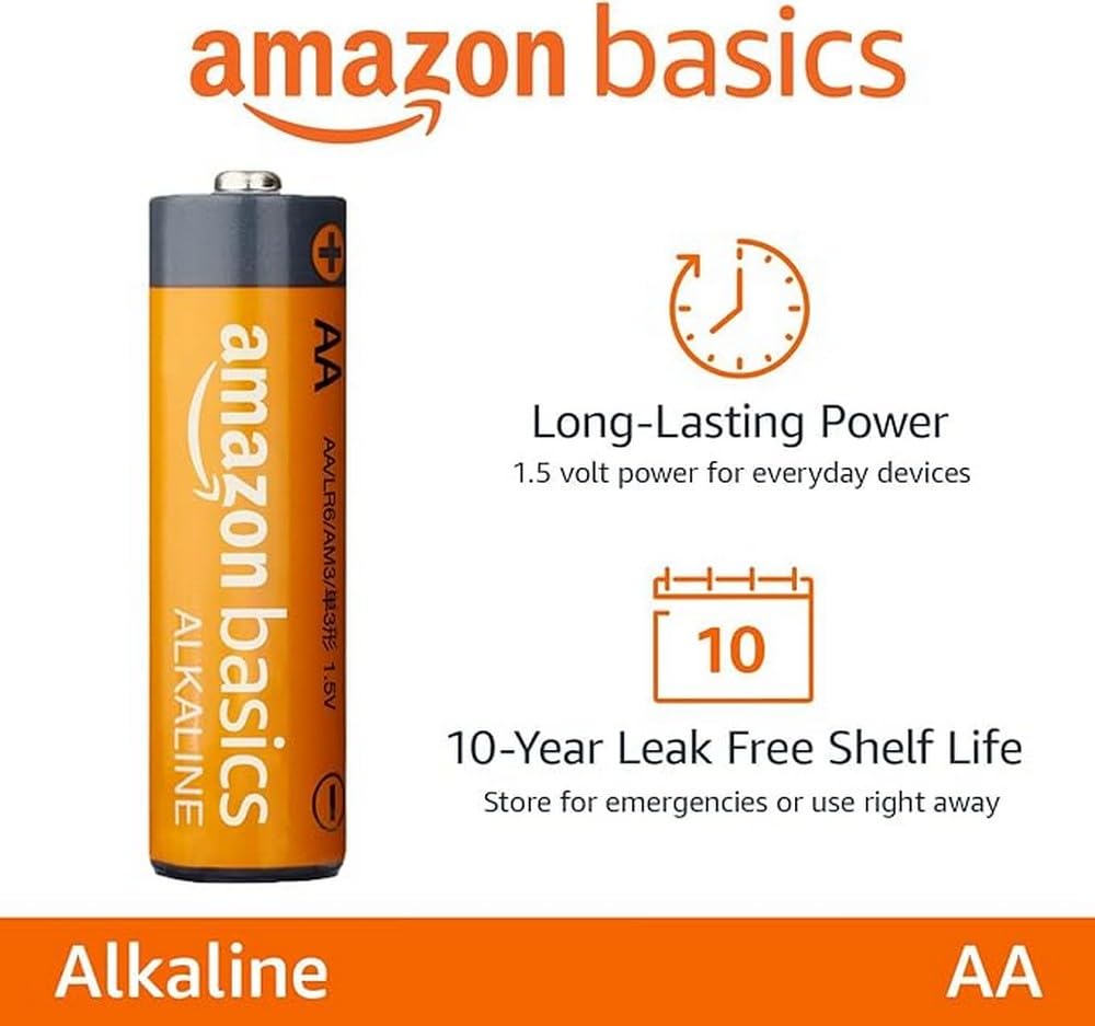 Amazon Basics 100-Pack AA & 12-Pack C Cell Alkaline Batteries - High-Performance, 10-Year & 5-Year Shelf Life, Easy-Open Value Pack for Toys, Flashlights, Remote Controls & Home Electronics