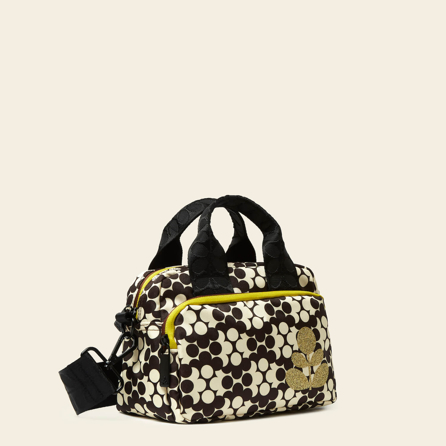 Angle Grab Crossbody Bag - Puzzle Flower Porcini Design for Women | Fashion Shoulder Purse for Daily Use, Travel & Shopping