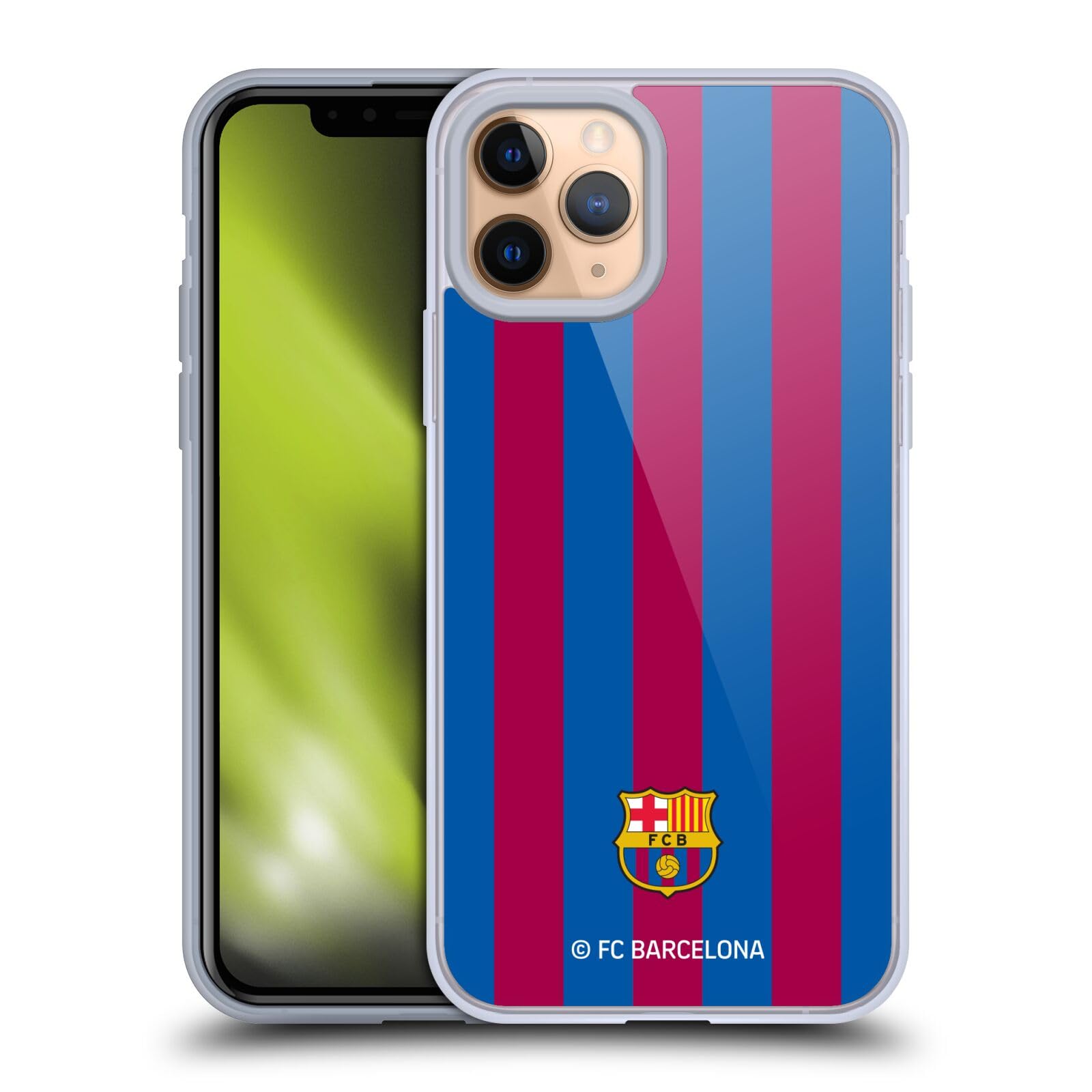 Official FC Barcelona Stripes Crest Soft Gel Case for Apple iPhone 11 Pro - Durable Protective Phone Cover for Soccer Fans, Gift for Football Lovers (Compatible with iPhone 11 Pro) - Perfect for Match Days, Travel & Everyday Use