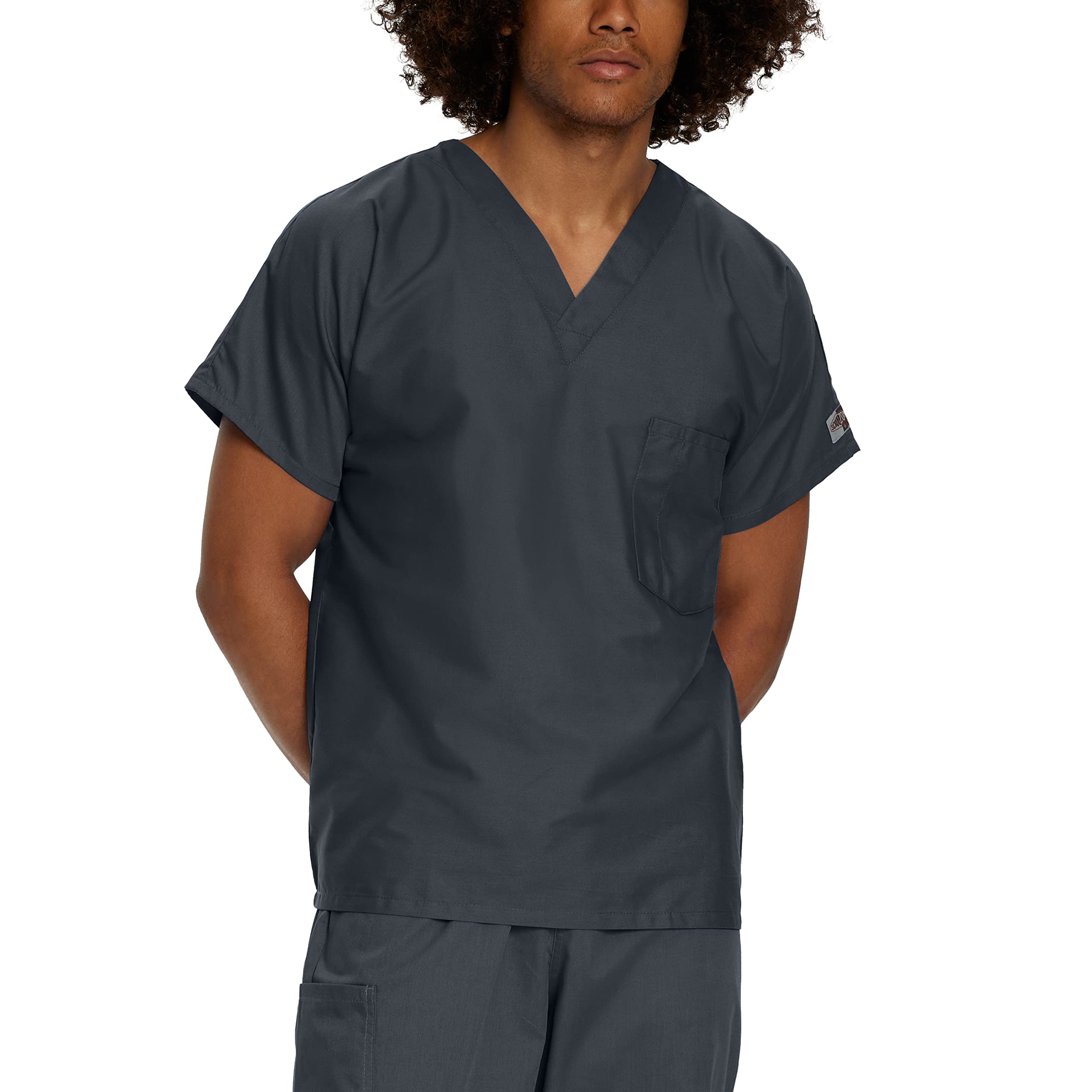 Landau Scrub Zone Unisex Relaxed Fit 1-Pocket V-Neck Scrub Top 71221 - Comfortable Medical Uniform for Nurses, Doctors & Healthcare Professionals - Perfect for Hospitals, Clinics & Dental Offices