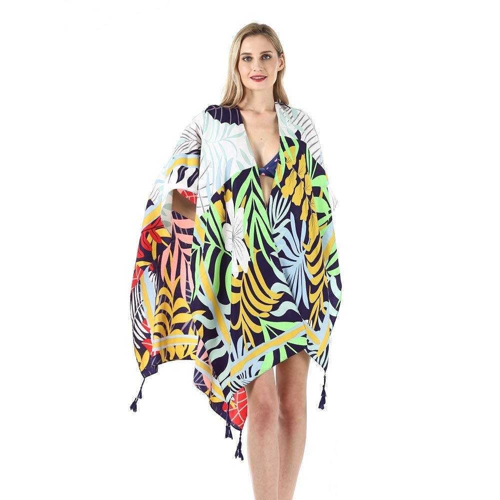 Women's Vintage Floral Print Beach Cover Up - Lightweight Kimono Cardigan for Swimsuits | Perfect for Poolside, Beach Vacation & Summer Outfits