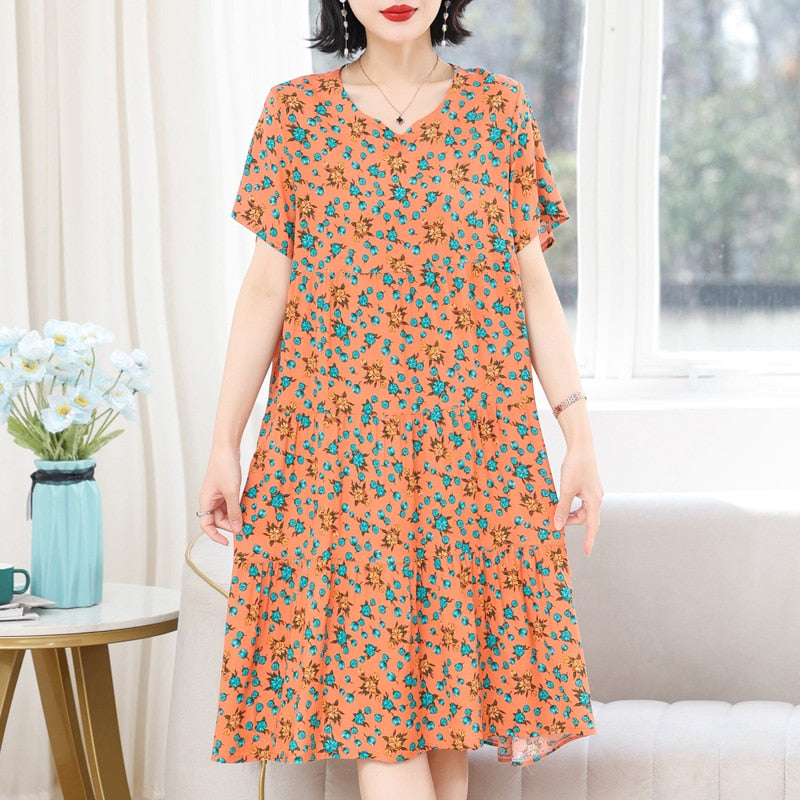 Women's Slim Fit Loose V-Neck Casual Dress - Flowy Summer Dress for Beach, Party & Everyday Wear