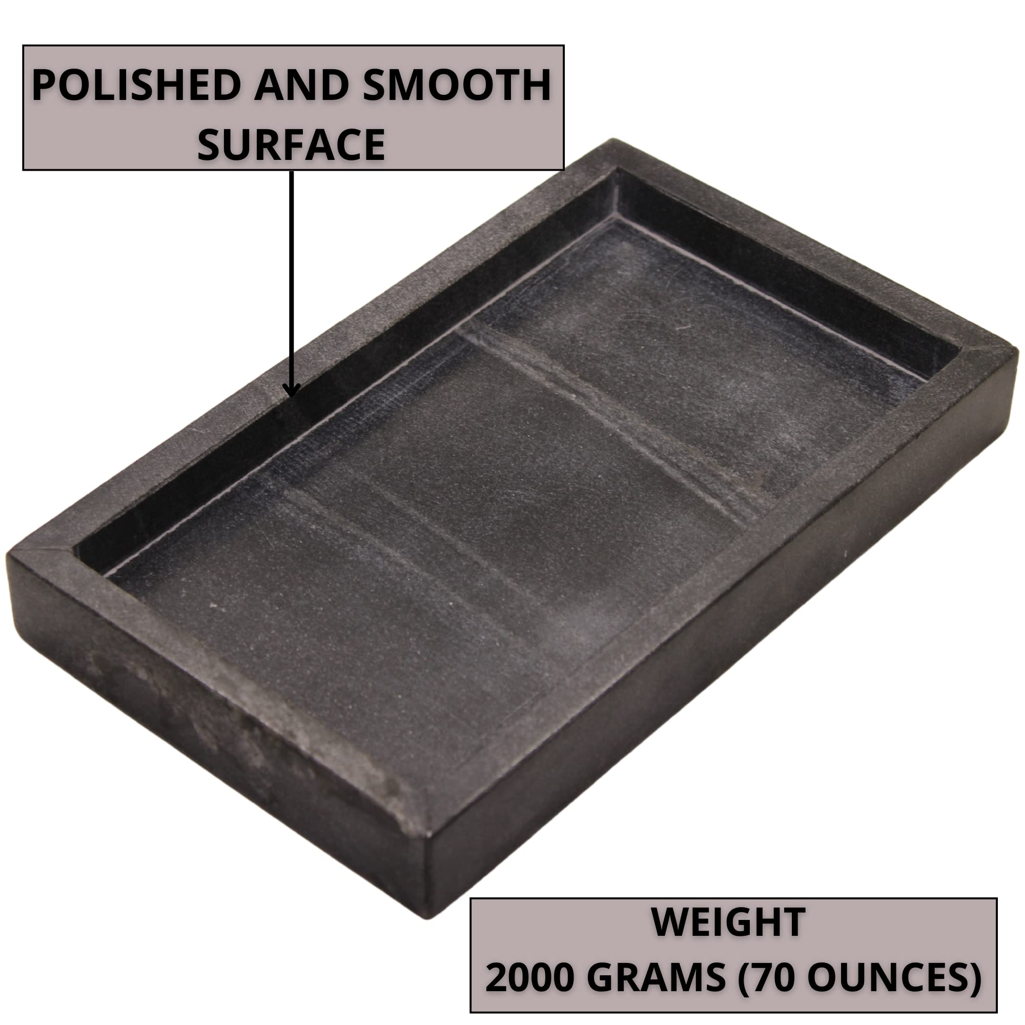 Natural Marble Tray for Home Decor - Stone Organizer for Desktop, Kitchen, Vanity & Bathroom - Elegant Plate Holder for Candles, Soap, Towels & Plants - Perfect for Coffee Table Display & Bathroom Organization (Black, Medium 10