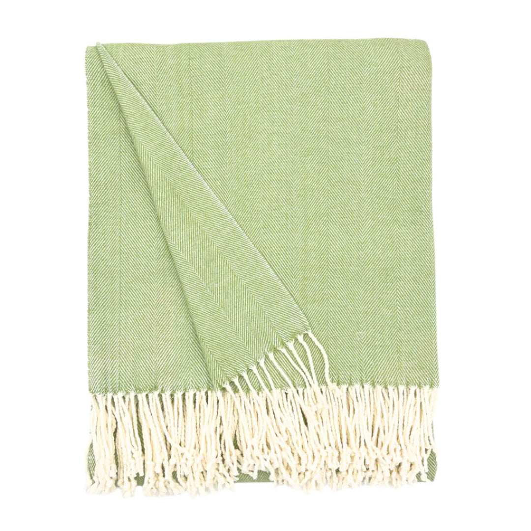 Charleston Herringbone Throw Blanket - Soft & Cozy Palm Pattern - Perfect for Sofa, Bed, or Outdoor Picnics