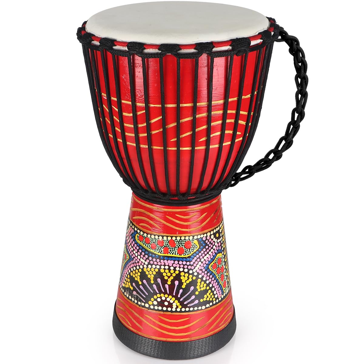 10'' Hand-Carved African Djembe Drum - Professional Mahogany Congo Bongo Drum with Goatskin Head for Adults | Perfect for Music Therapy, Drum Circles & Cultural Performances