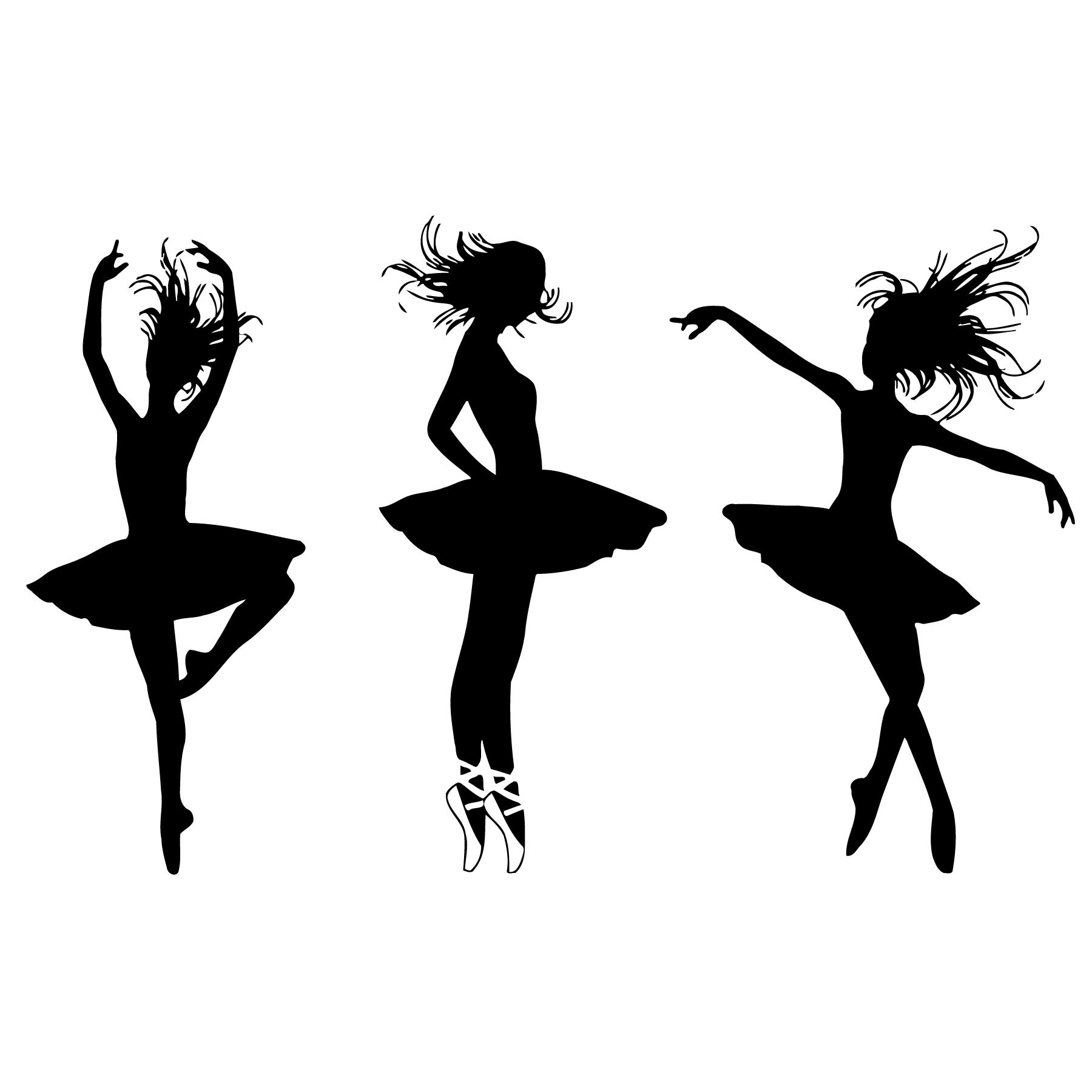 Ballerina Wall Decals - Vinyl Stickers for Girls Room, Nursery & Dance Studio - Ballet Dancer Gymnastics Sport Jump Decor - Perfect Gift for Kids & Children - Bedroom Murals & Wall Art for Dance Lovers
