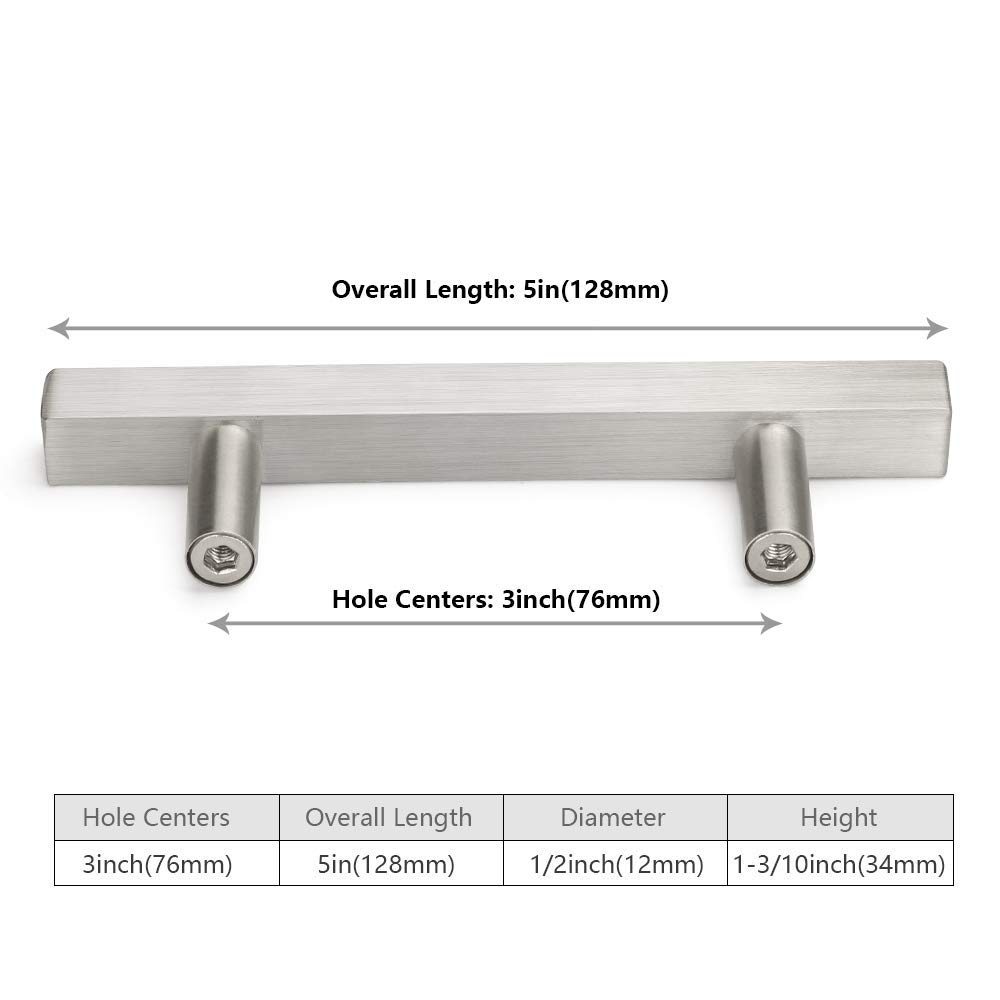 Homdiy Brushed Nickel Kitchen Cabinet Handles - 20 Pack HDJ22SN (3