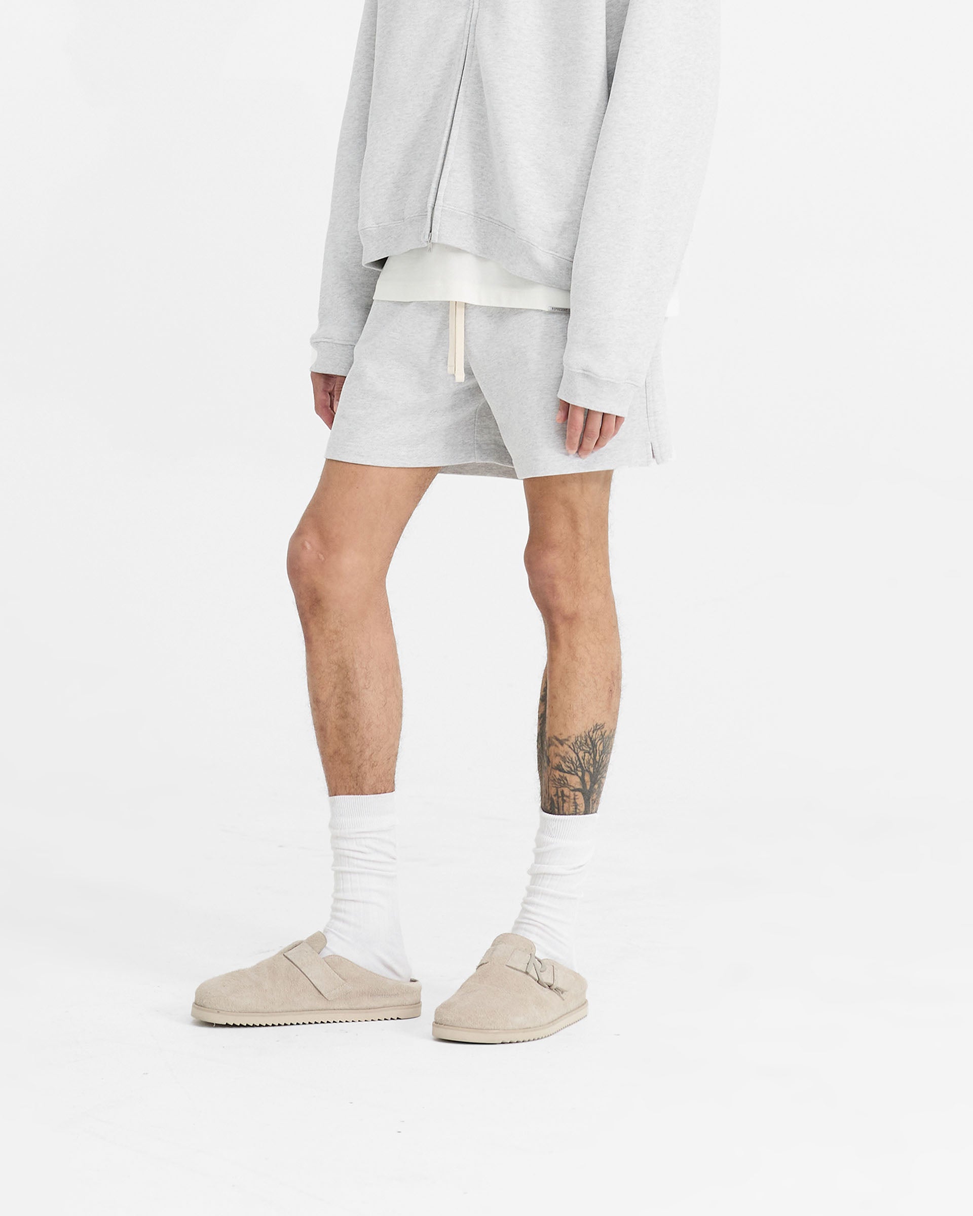 Initial Sweatshorts for Men - Ice Grey Marl | Comfortable Casual Shorts for Gym, Lounge & Summer Outfits
