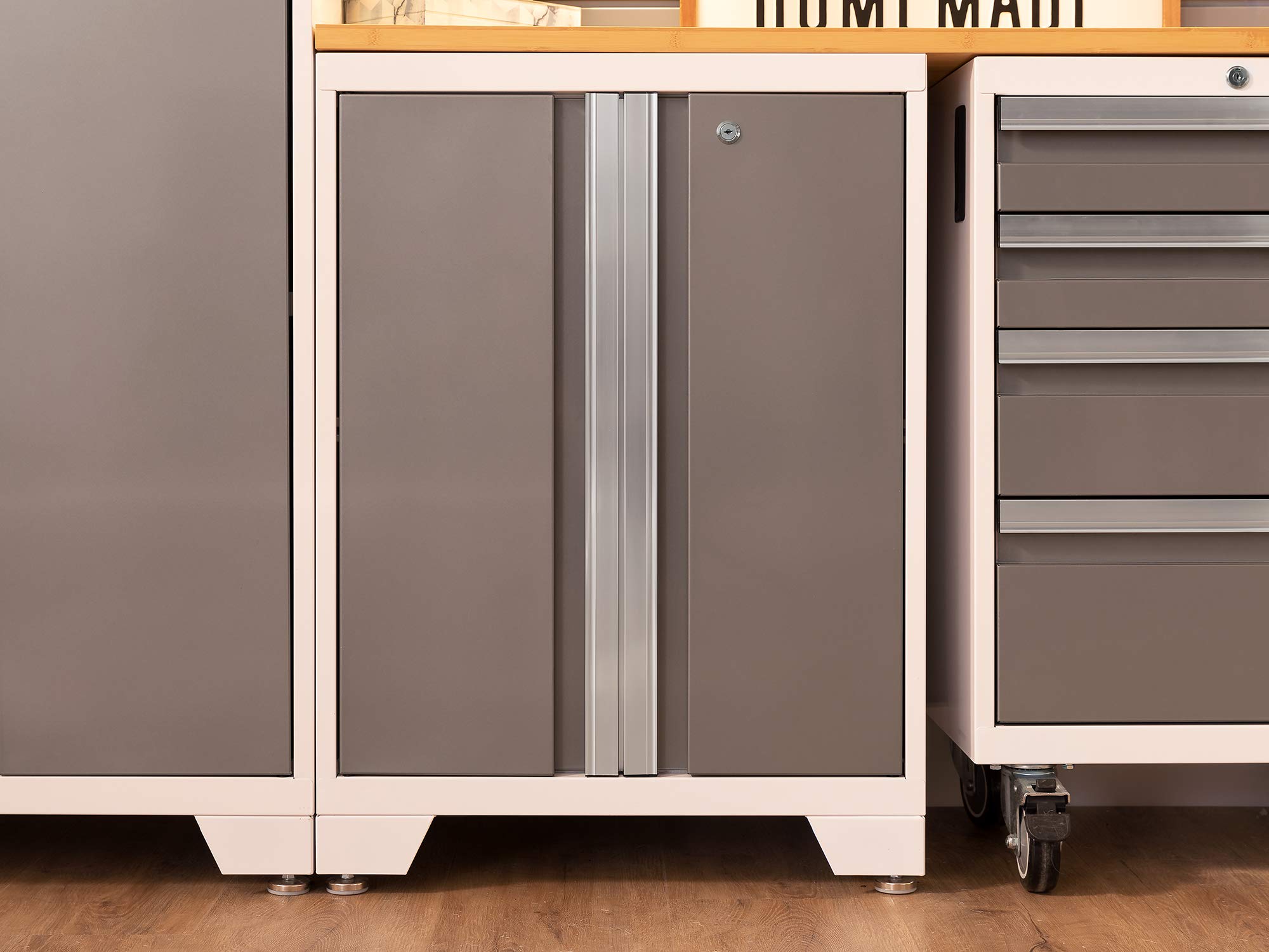 NewAge Products Bold Series White 7-Piece Garage Cabinet Set (54895) - Heavy-Duty Storage for Tools, Equipment & Workshop Organization
